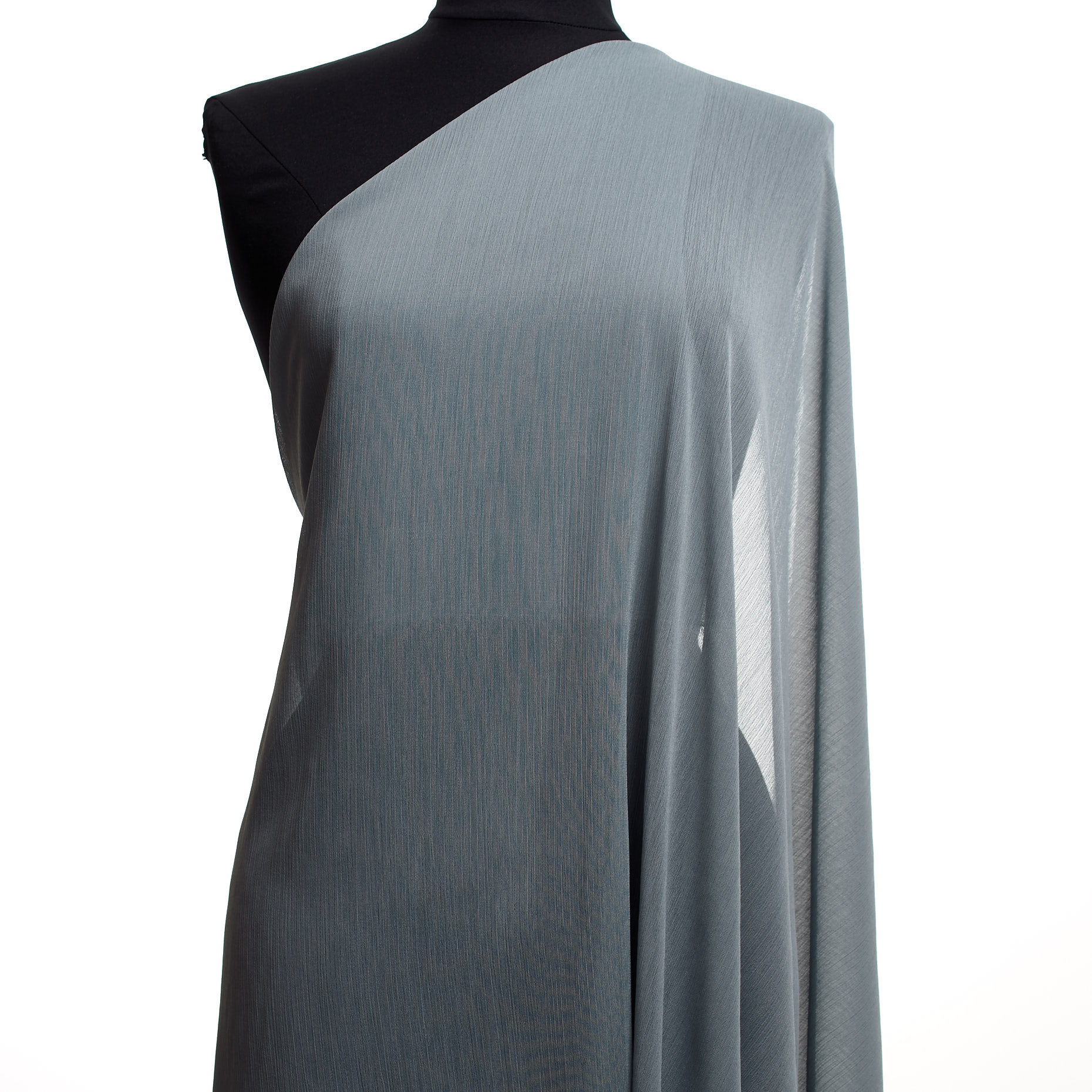 Chifón, Crêpe, Arrugado, Silver Blue (F000043368) - Maniquí
