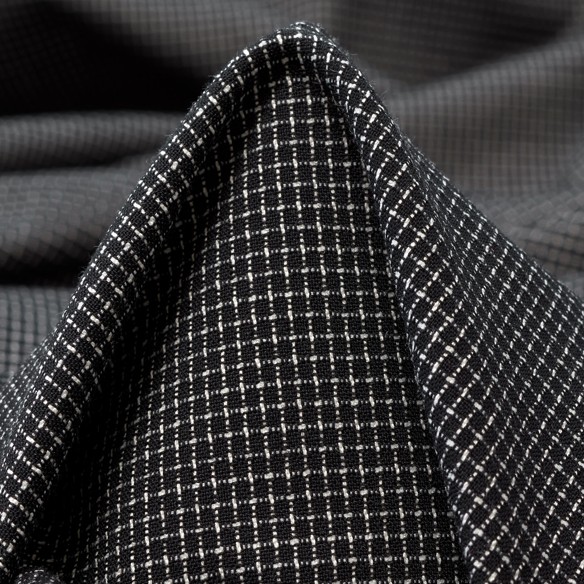 CANVAS, COTTON WOOL, ELASTIC, RAVEN BLACK&SNOW WHITE (F000038268)