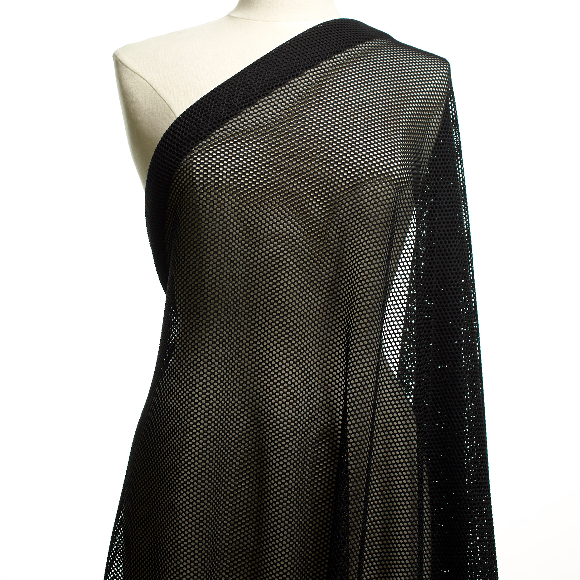 MESH, VISCOSE BLEND, ELASTIC, RAVEN BLACK (F000036561) - Mannequin