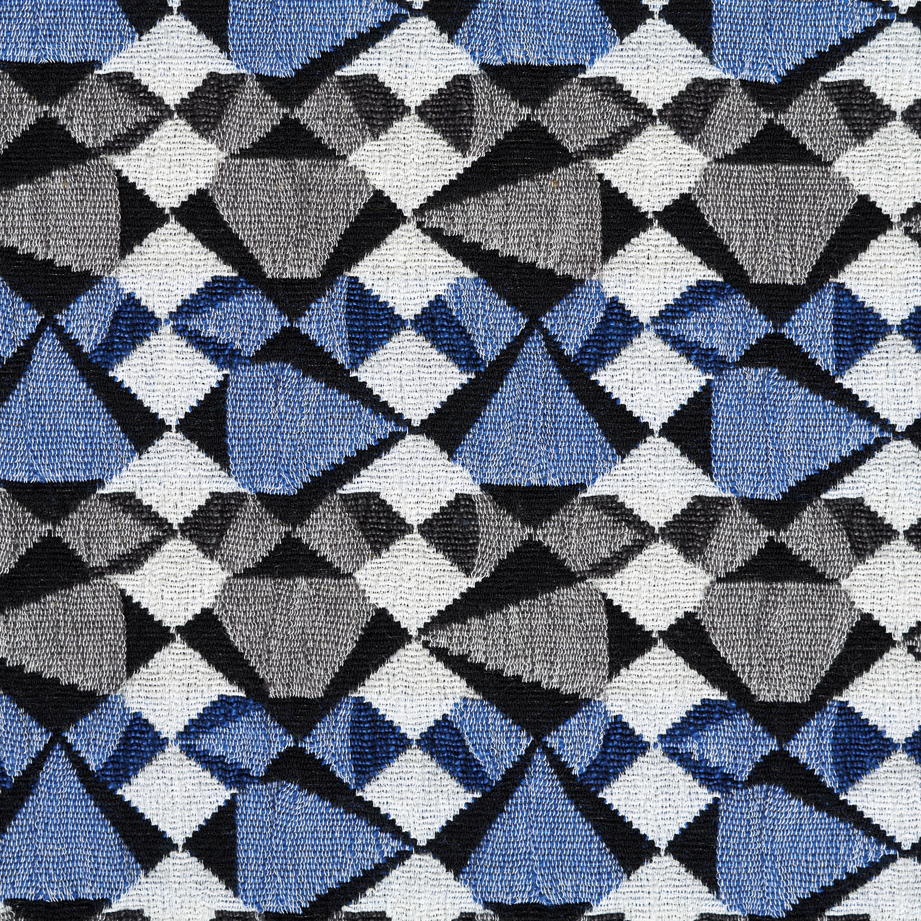 Jacquard Double, Viscose , Coton , Lapis Blue&Silver Gray (F000031477) - Tissage