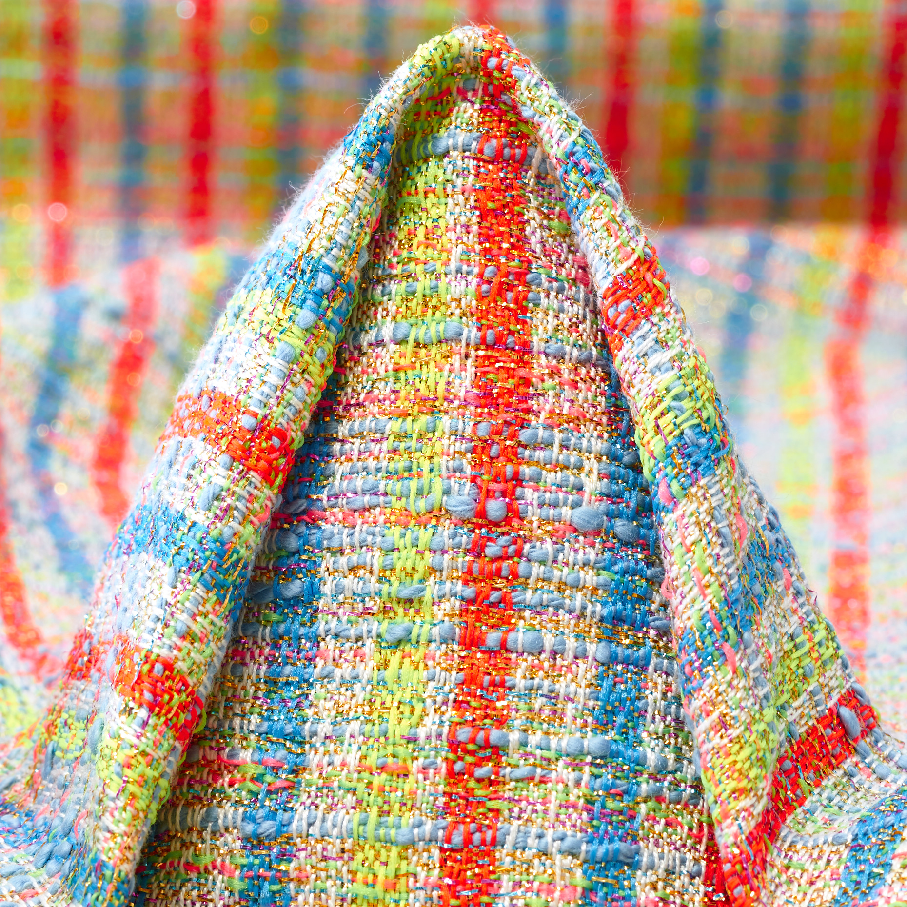 CHANEL, COTTON, LUREX, MALIBU BLUE&VIBRANT ORANGE (F000049611)