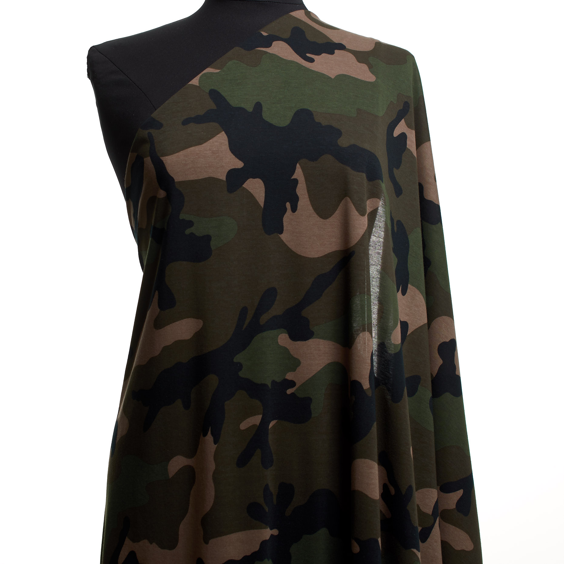 SINGLE JERSEY, COTTON, CAMOUFLAGE, BURNT OLIVE (F000038192) - Mannequin