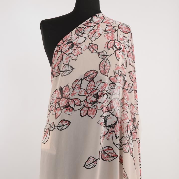 Креп, Принт, Прозрачная, Rosewater&Raven Black (F000030829) - Манекен