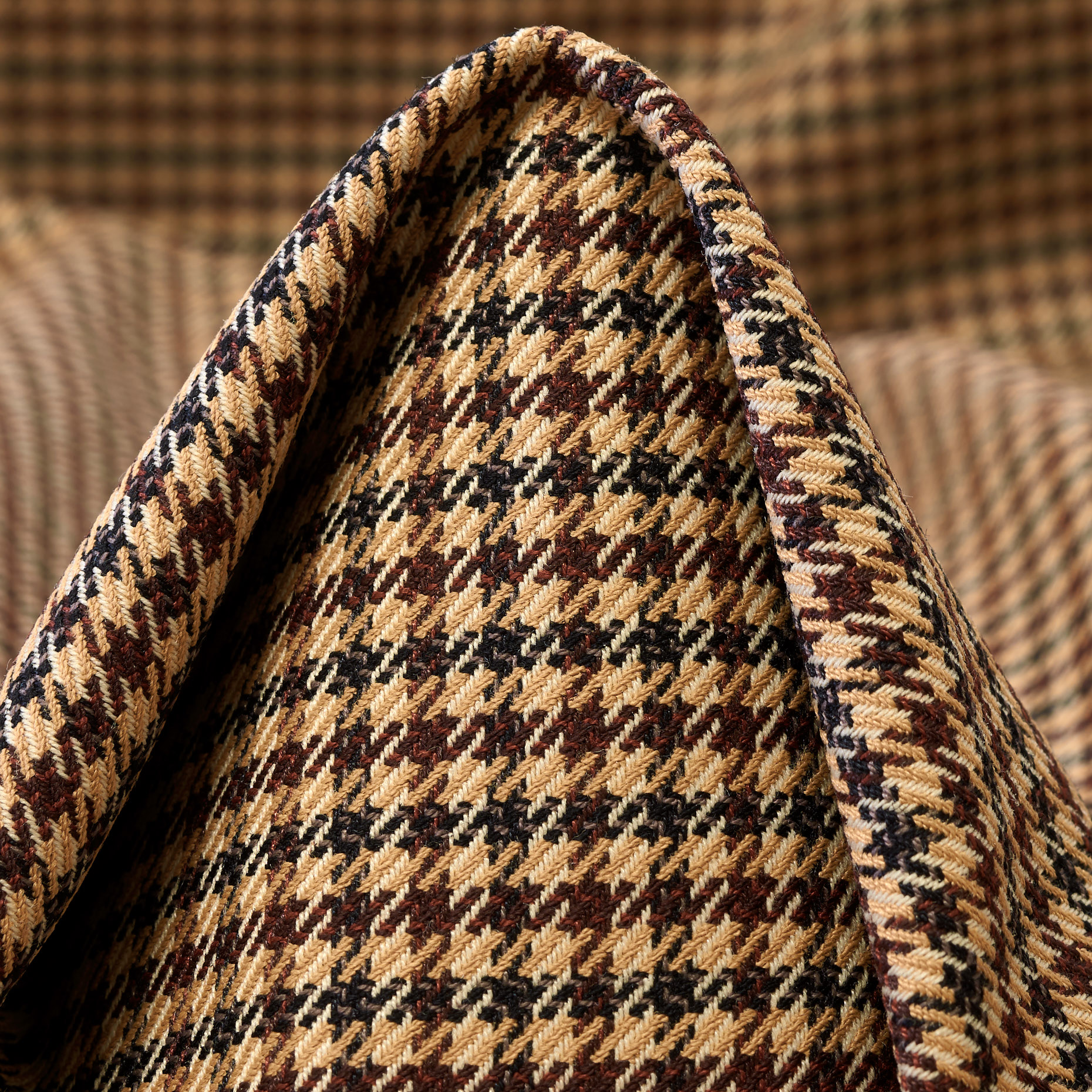 VISCOSE BLEND, CHECK, ELASTIC, SAND (F000045359)