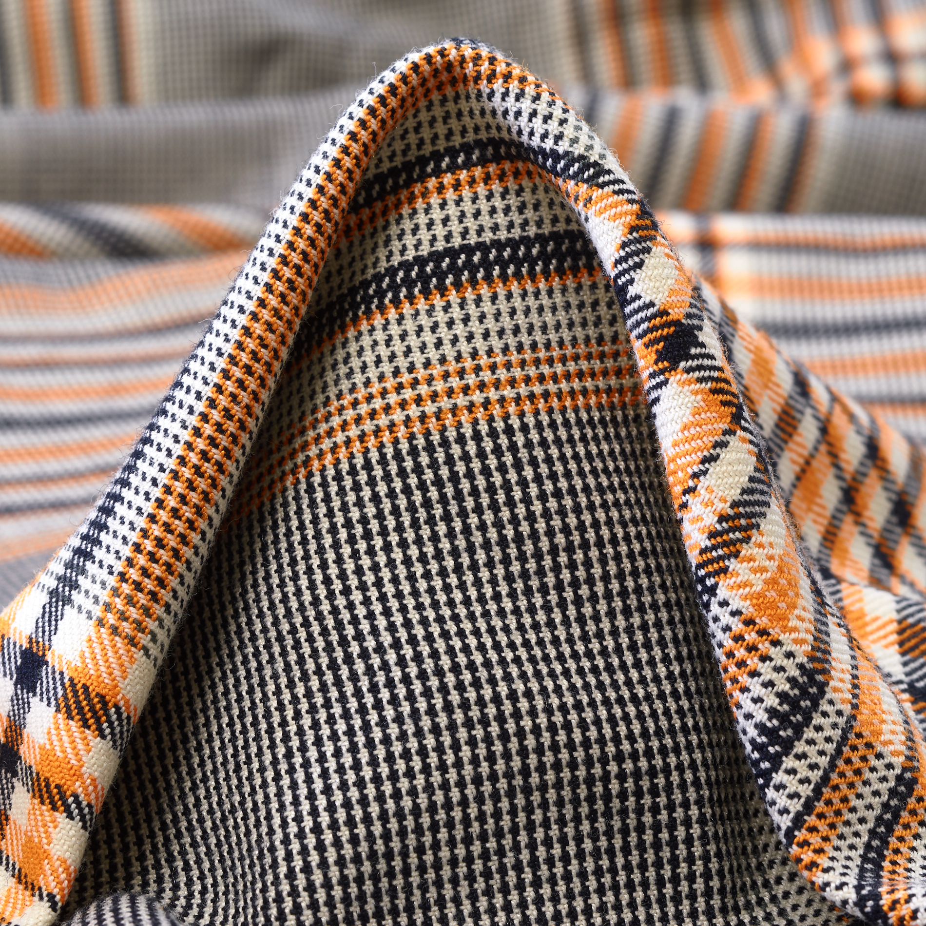 VISCOSE BLEND, CHECK, ORANGE OCHRE (F000034632)