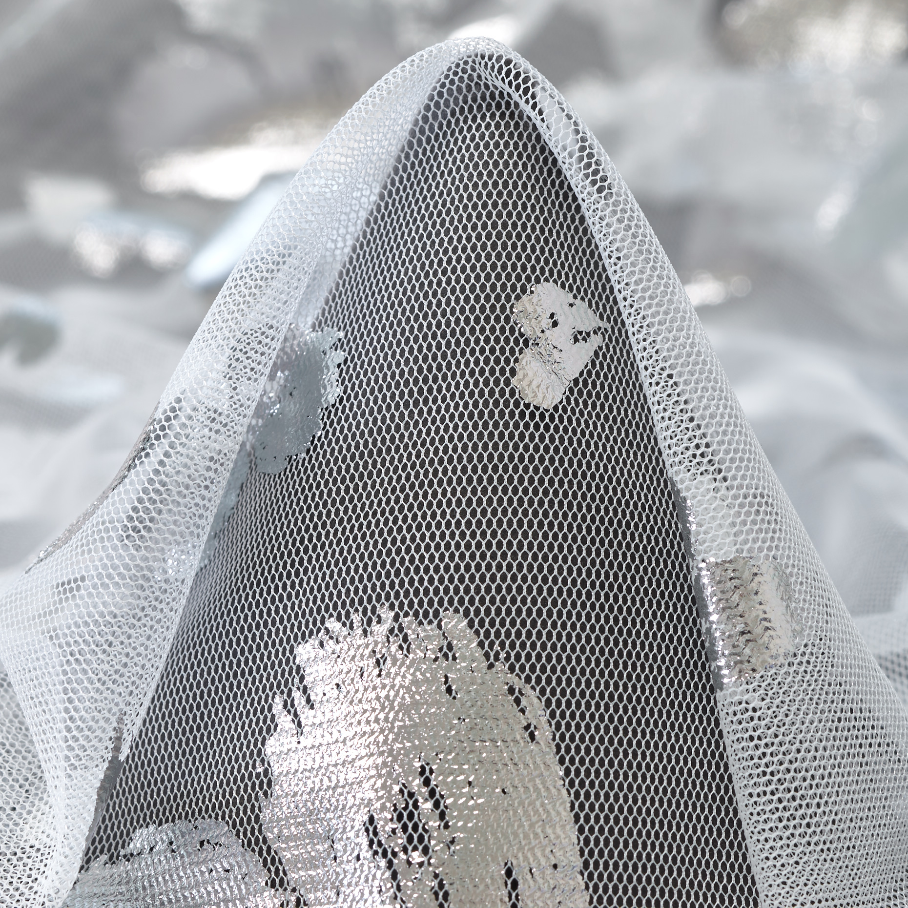 TULLE, PRINTED, SHIMMERING, BRILLIANT WHITE&SILVER (F000048636)