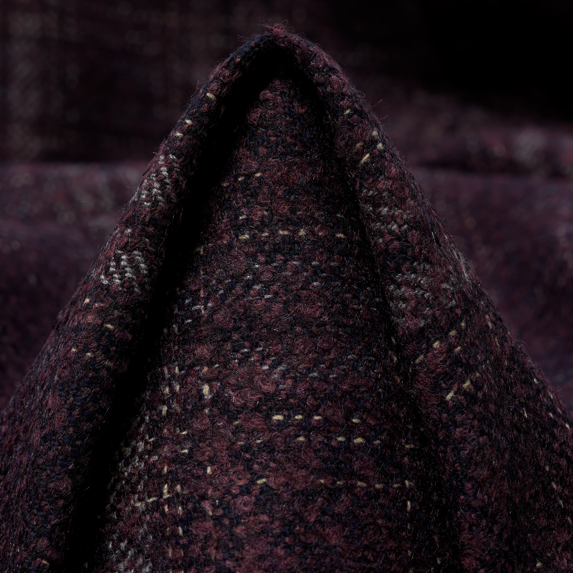 CARDED WOOL, CHECK, RENAISSANCE ROSE&GHOST GRAY (F000045017)