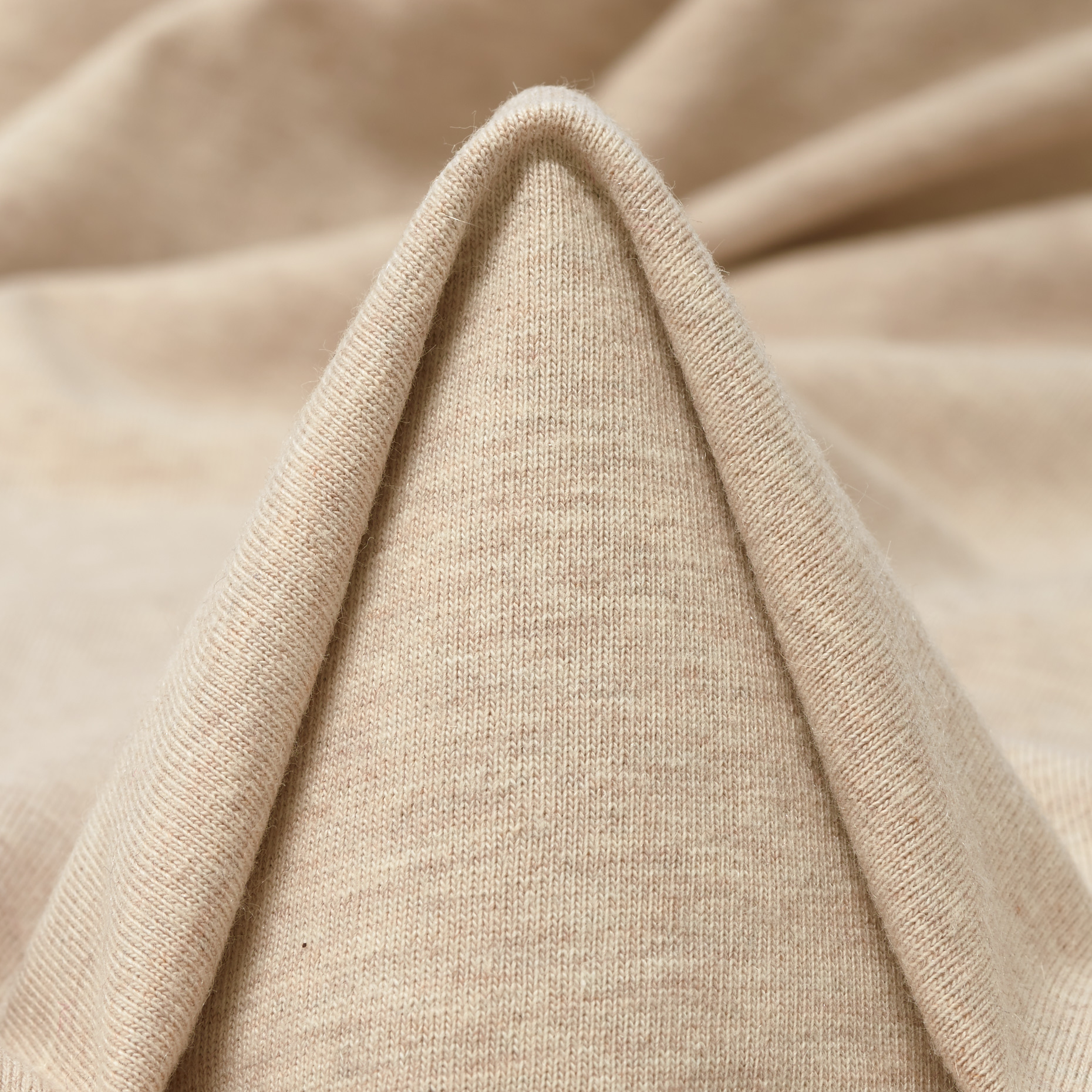 SINGLE JERSEY, COTTON, VIRGIN WOOL, CREME BRÛLÉE (F000046551)