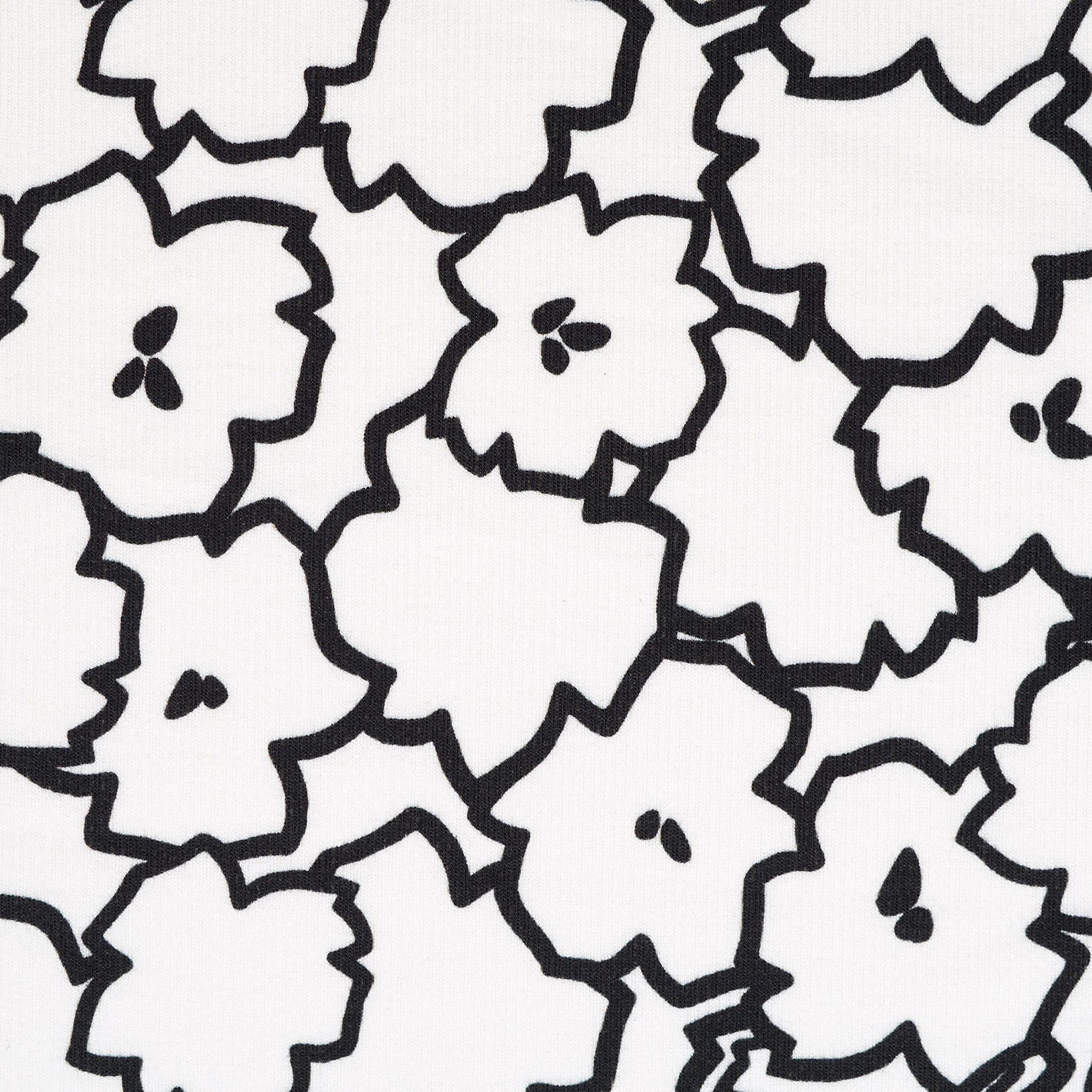 RIB JERSEY, PRINTED, FLORAL, BLACK&SNOW WHITE (F000042668) - Texture