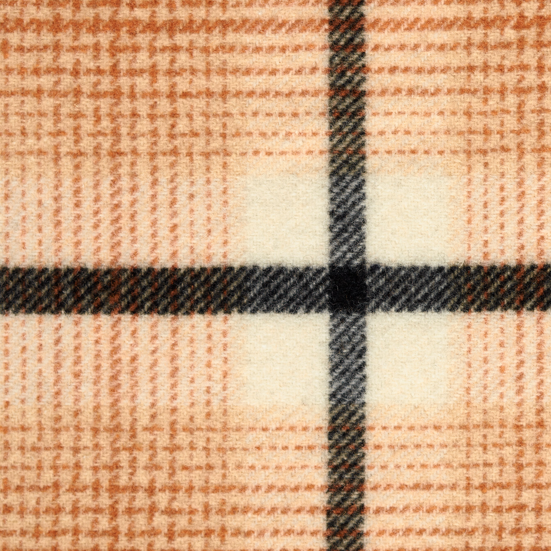 TWILL, BOILED WOOL, CHECK, ANTIQUE WHITE&DUSTED CLAY (F000045338) - Texture