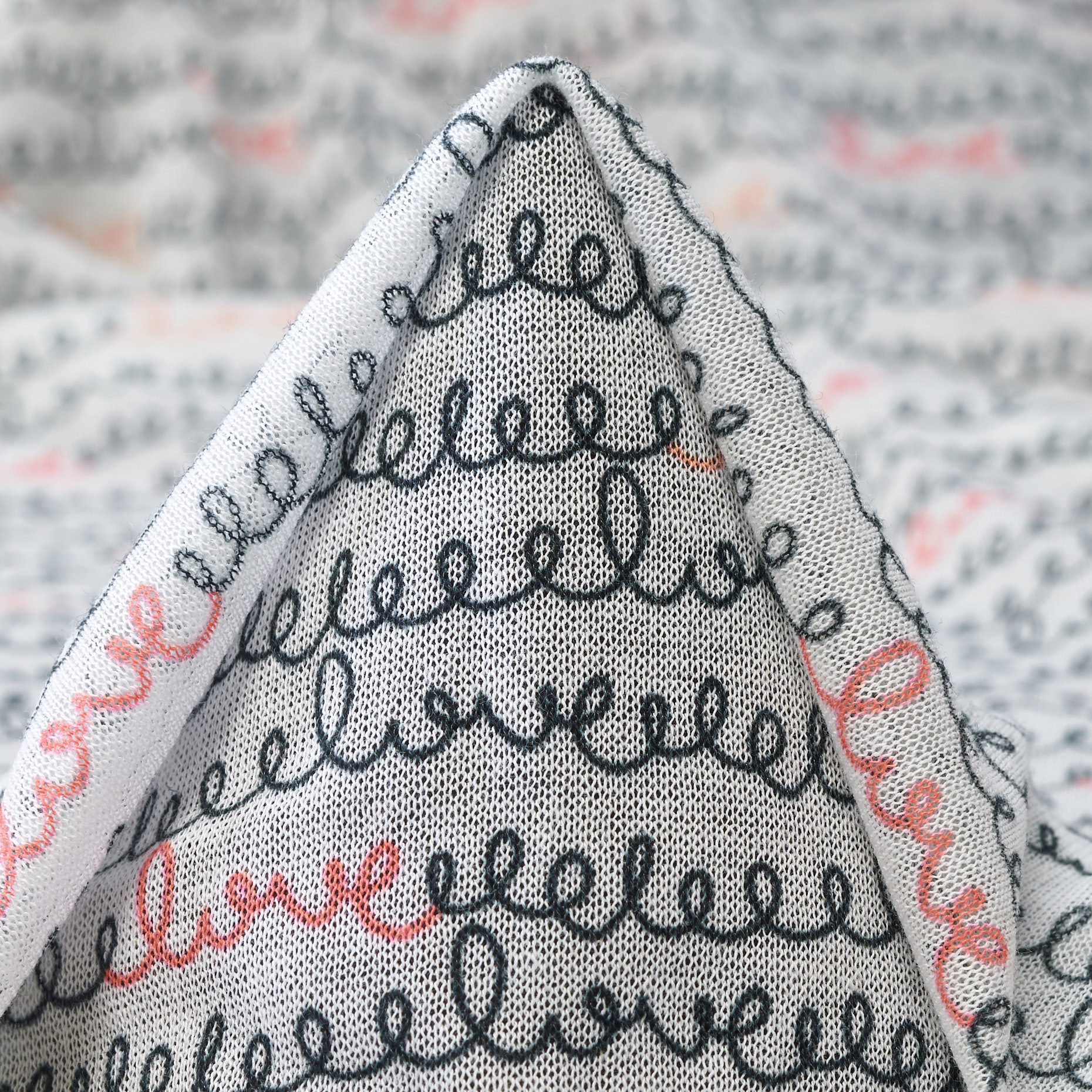 MESH, COTTON, PRINTED, LUCENT WHITE&RAVEN BLACK (F000046274)