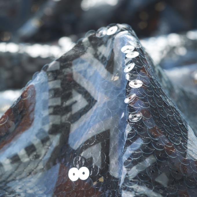 SEQUIN, GEOMETRIC, AIRY BLUE