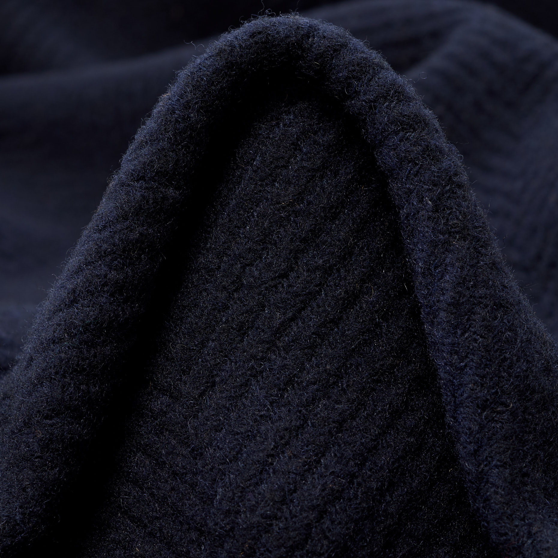 BOUCLÉ, BONDED, HERRINGBONE, DARK BLUE (F000038793)