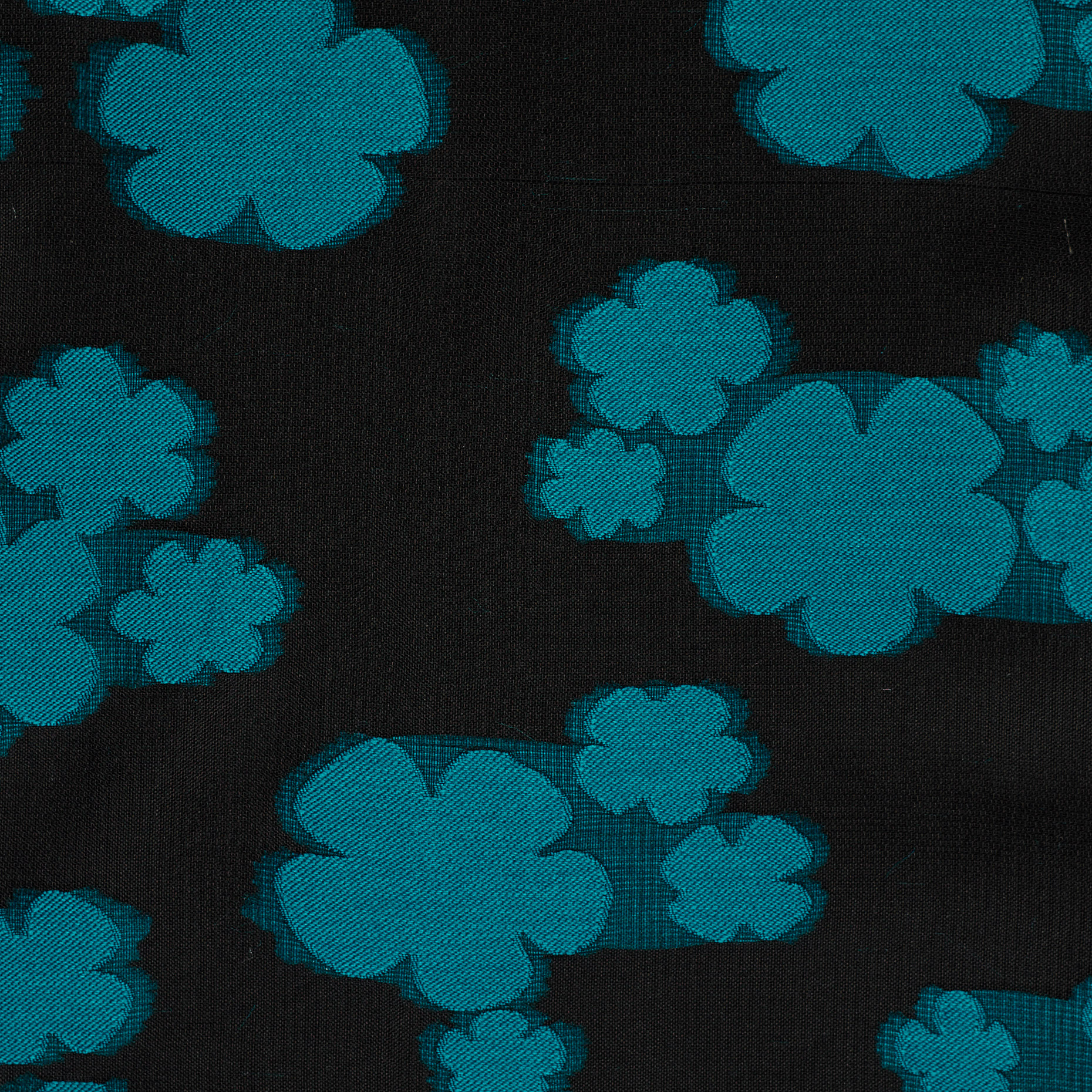 Jacquard, Organza, Floreale, Teal (F000037535) - Trama