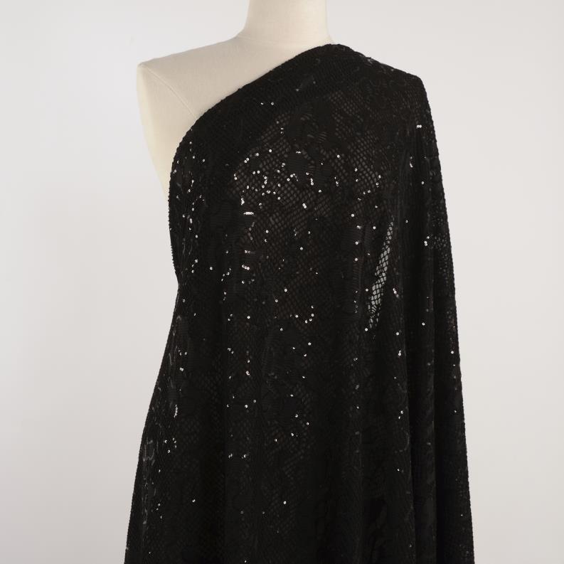 Lentejuelas, Bordado, Jet Black (F000030588) - Maniquí