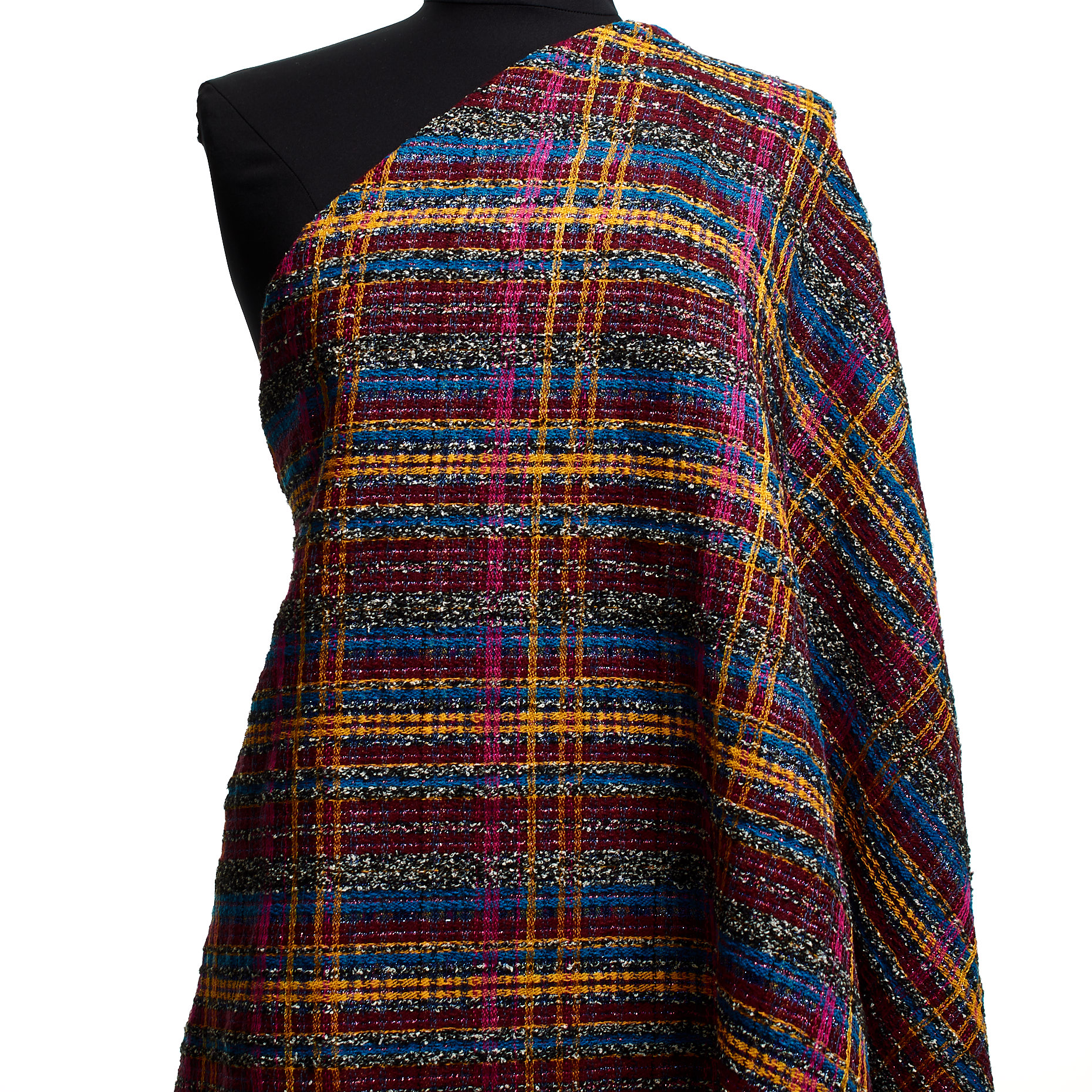 BOUCLÉ, VISCOSE BLEND, LUREX, METHYL BLUE&MERLOT (P000002740) - Mannequin