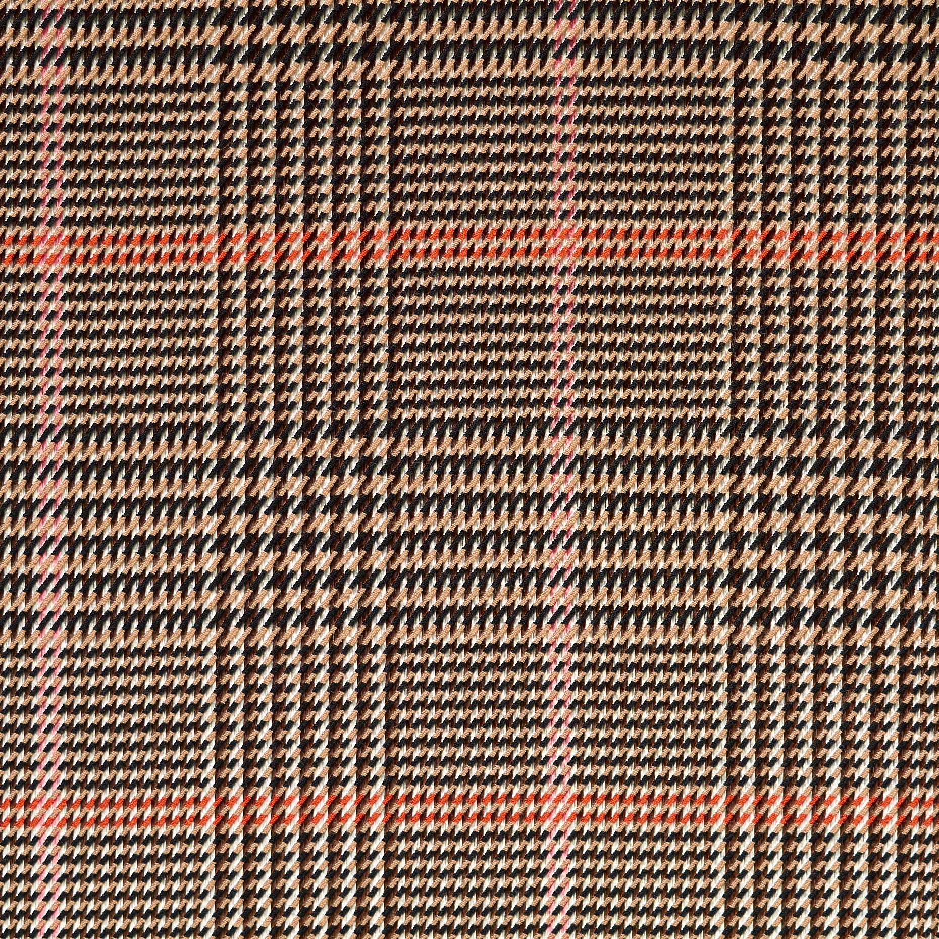 Mieszanka wiskozy, Krata Księcia Walii, Stretch, Tiramisu&Persimmon (F000043239) - Tkana