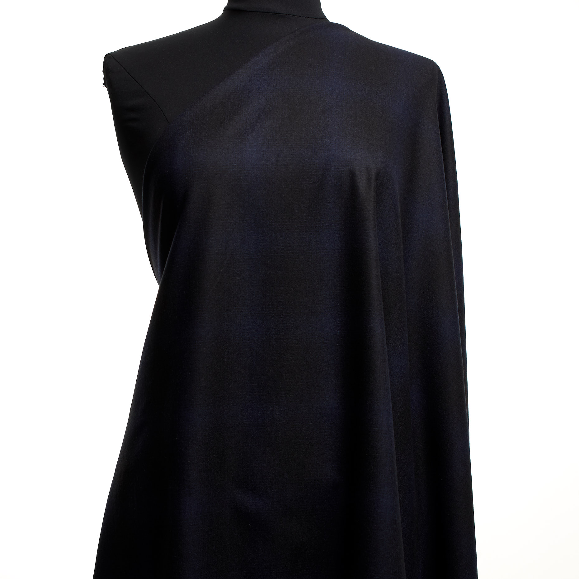 Фланель, Шерсть Смесовая, Стрейч, Raven Black&Parisian Night (F000044920) - Манекен