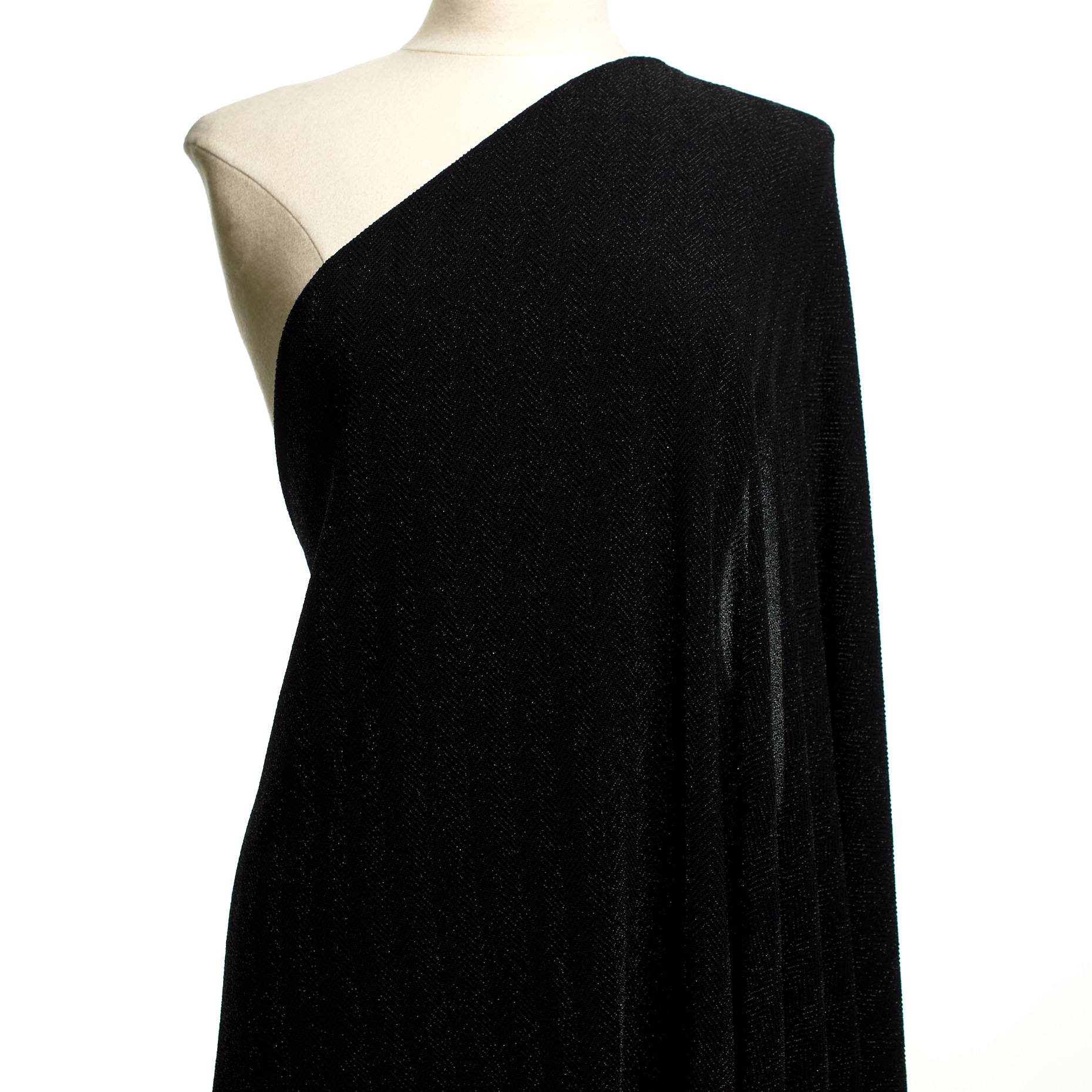 Jersey, Metaliczny, Stretch, Raven Black (F000048604) - Manekin