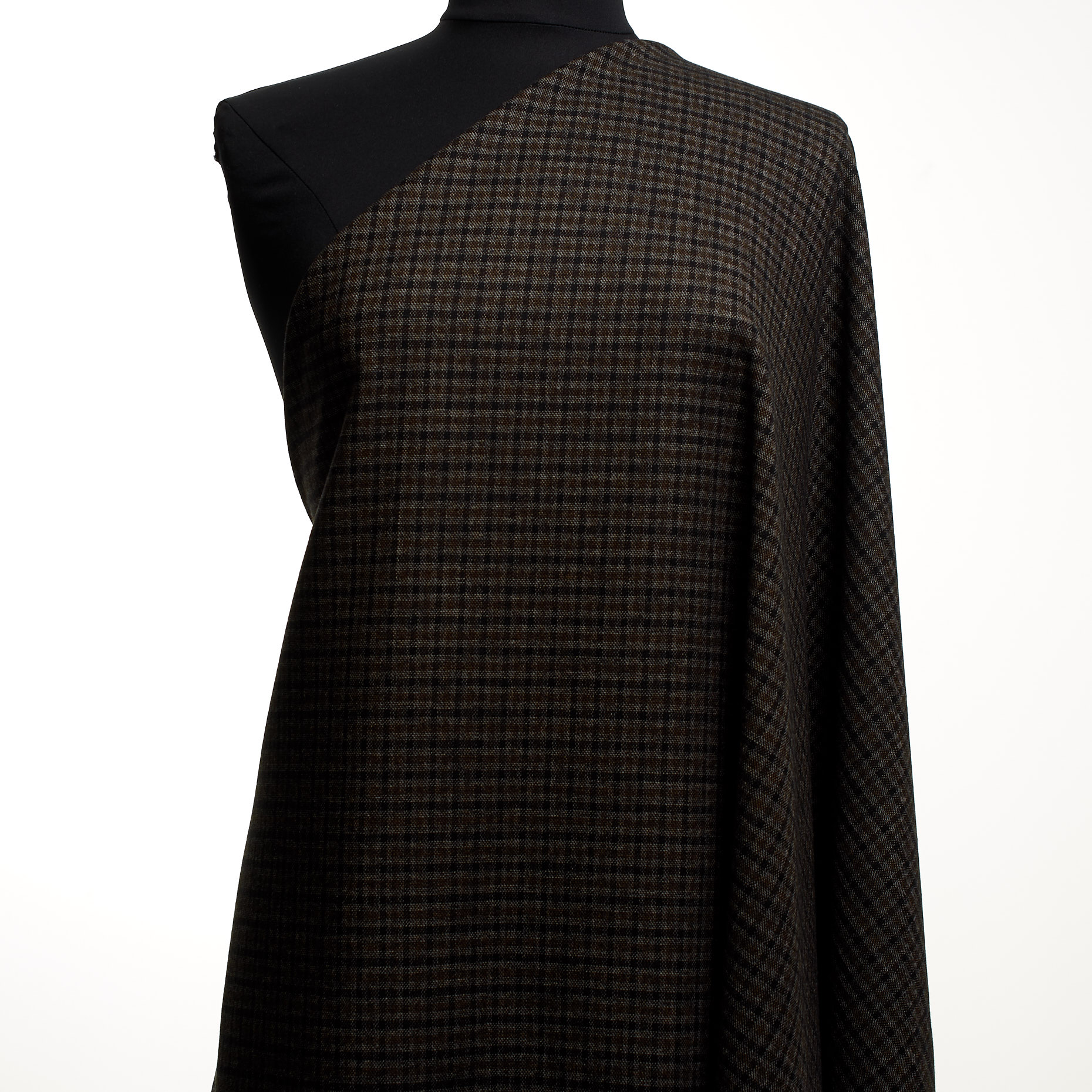 WOOL, COTTON BLEND, CHECK, DARK NAVY (F000044531) - Mannequin