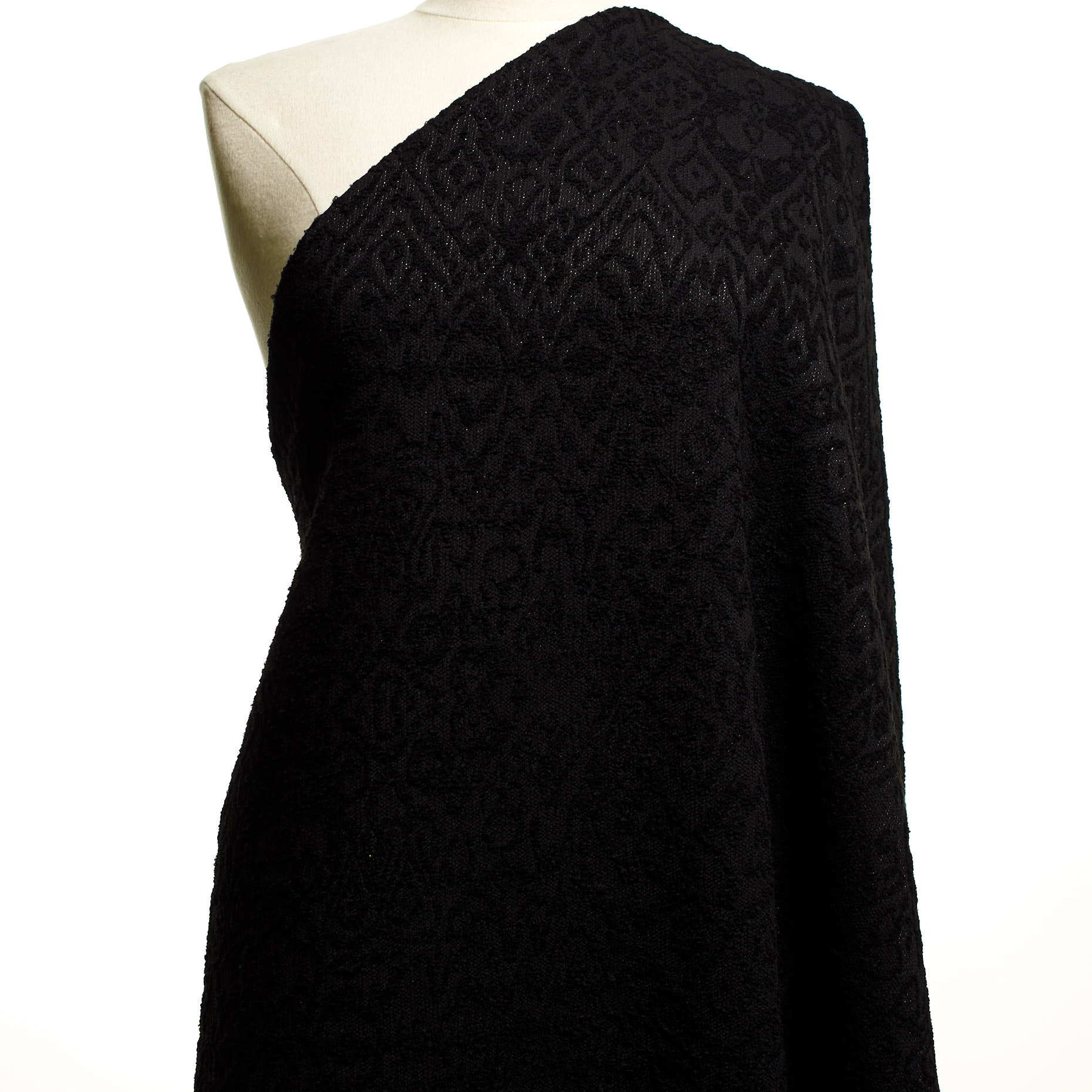 BOUCLÉ, LUREX, TONE ON TONE, RAVEN BLACK (P000002840) - Mannequin