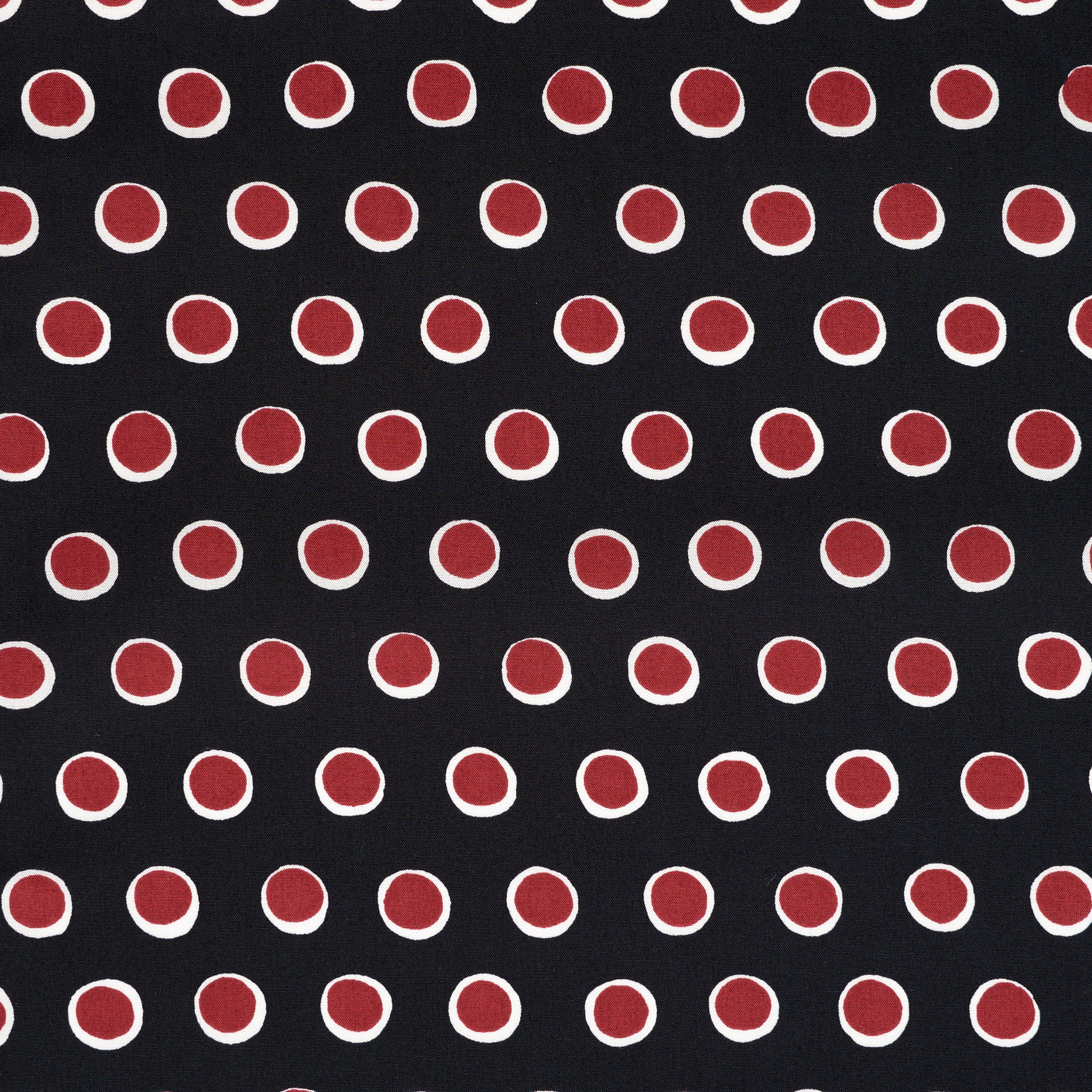 Popeline, Coton, Pois, Savvy Red&Raven Black (F000036184) - Tissage