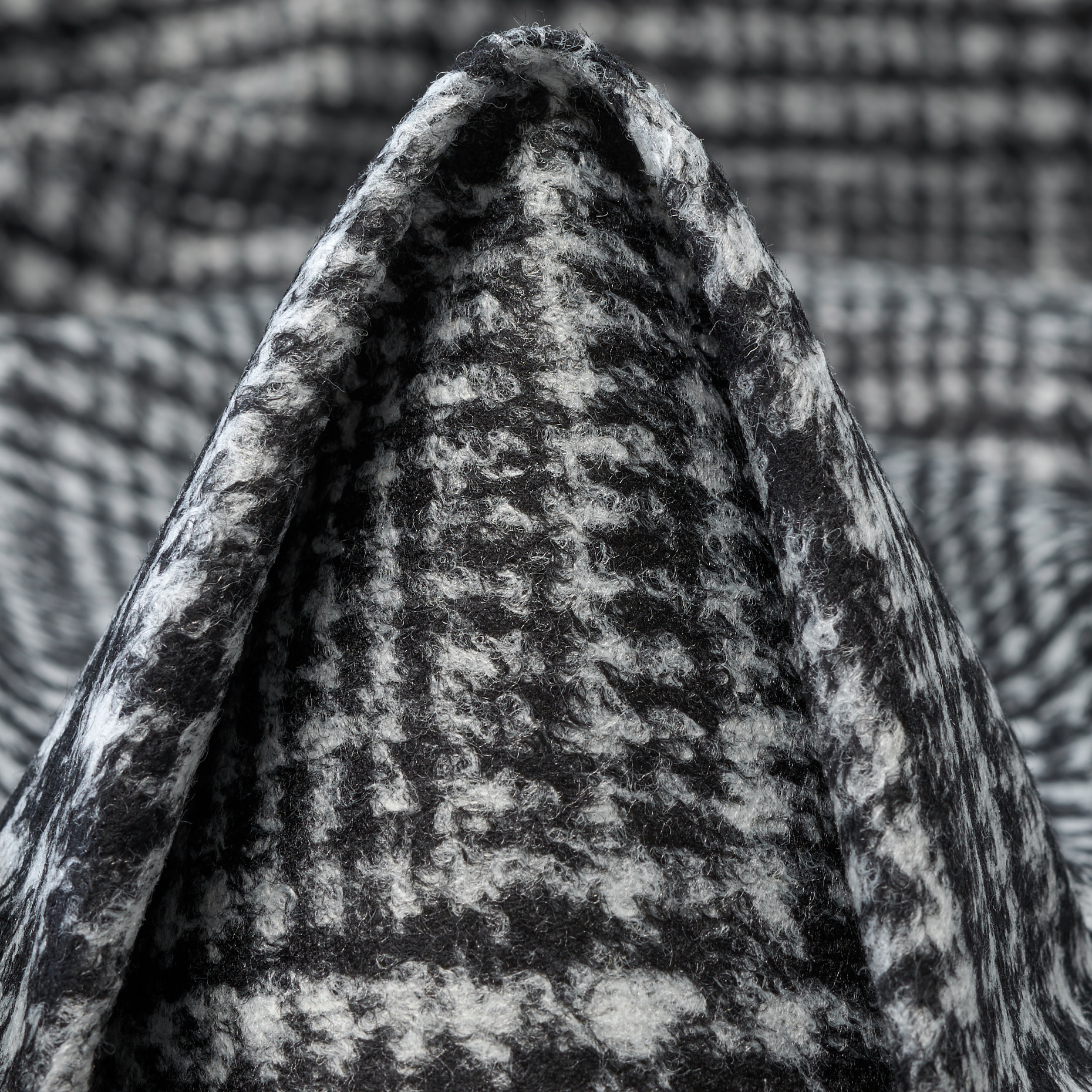 Jersey, Mieszanka wełny, Szczotkowany, Raven Black&Mirage Gray (F000047972)