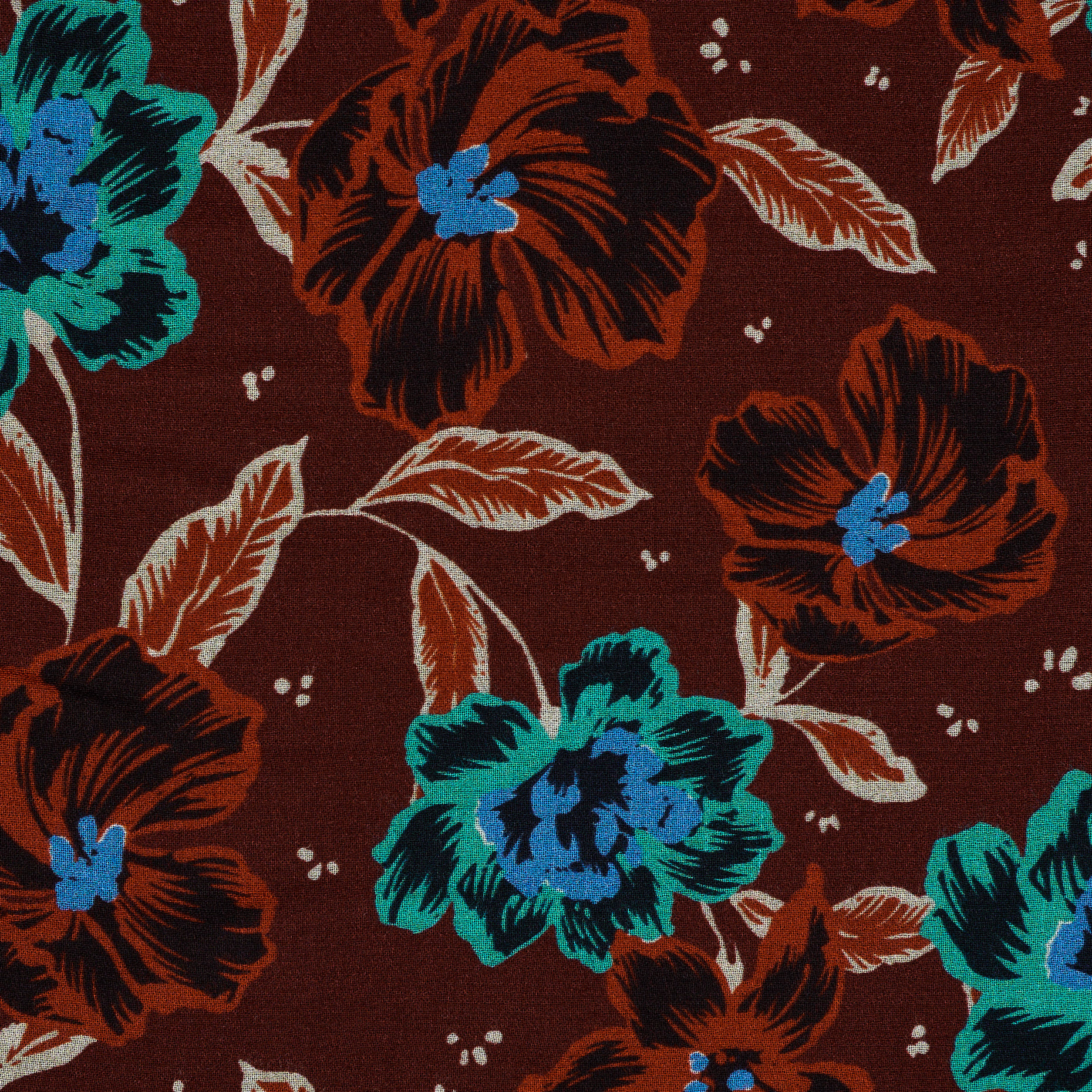 CRÊPE, VISCOSE, PRINTED, SEA JET&MERLOT (F000040022) - Texture