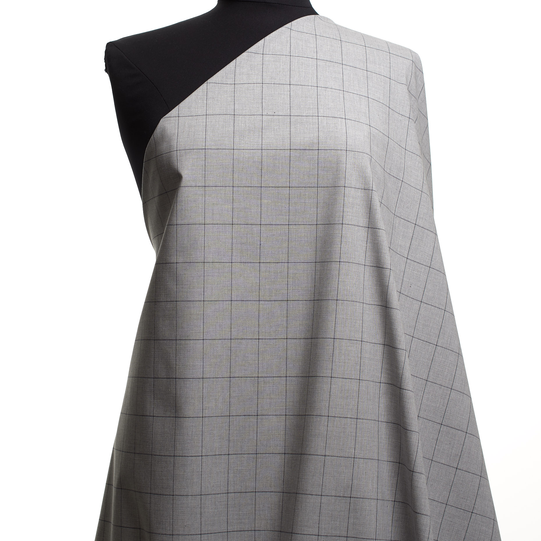 POPLIN, COTTON, CHECK, LUNAR ROCK (F000041810) - Mannequin