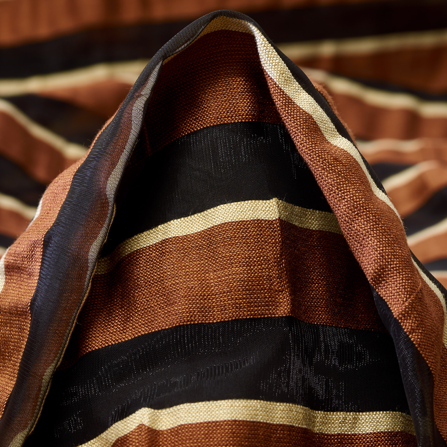 ORGANZA, VISCOSE, STRIPES, COCONUT SHELL&RAVEN BLACK (F000043646)