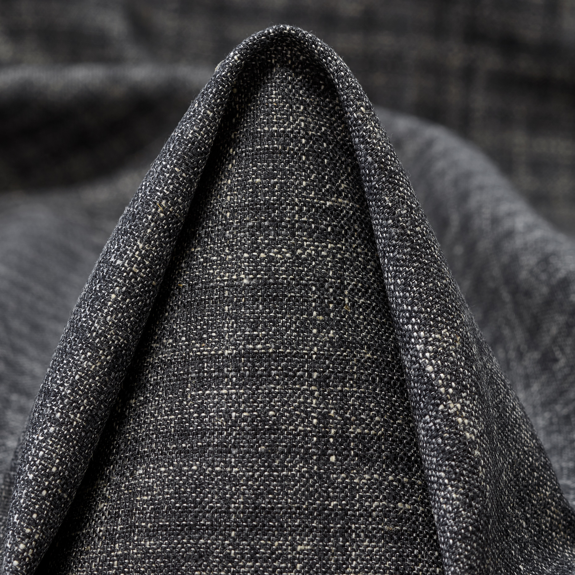 VIRGIN WOOL, LINEN BLEND, CHECK, COLONY BLUE (F000047560)