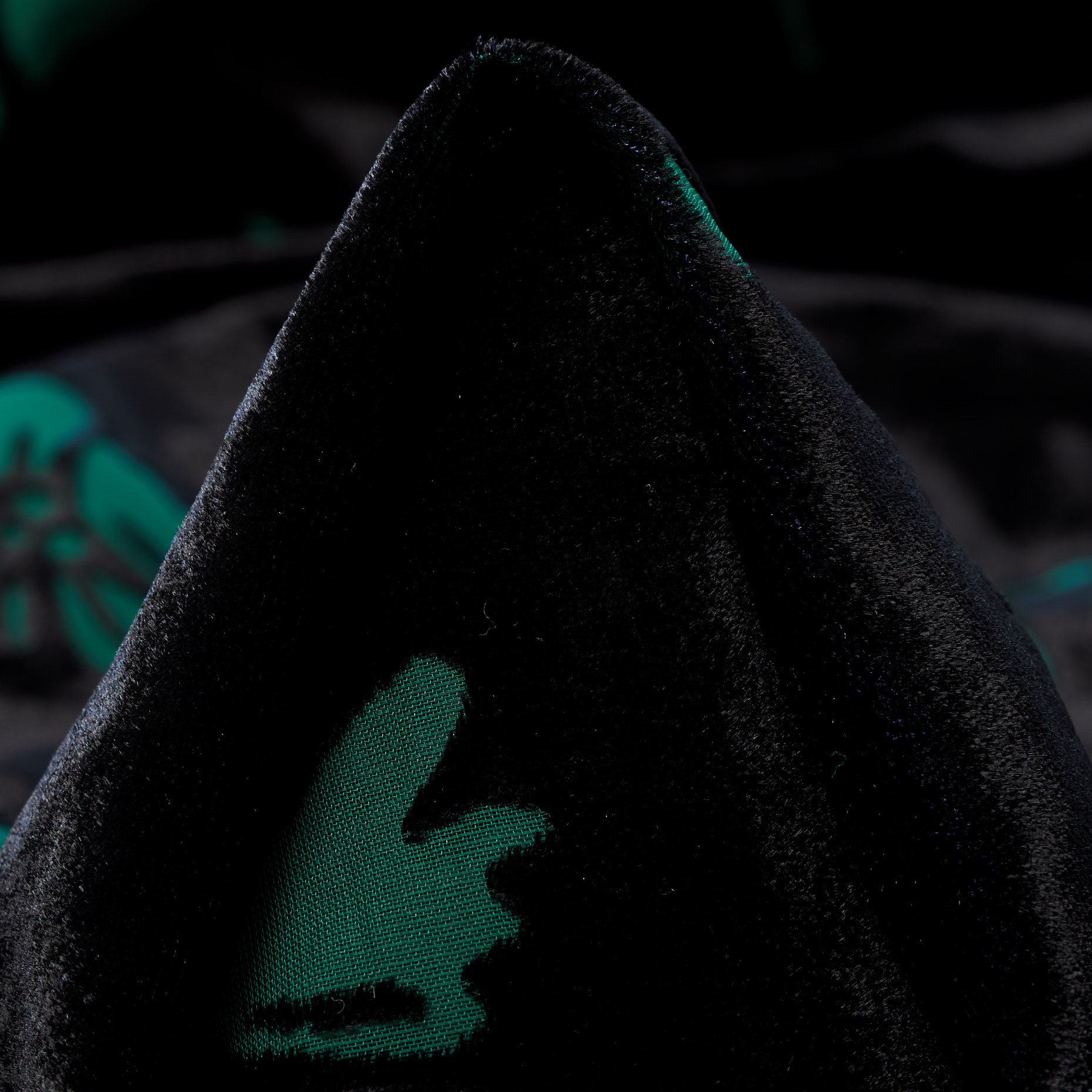 DEVORE, VISCOSE, FLORAL, JET BLACK&SMARAGD (F000043280)