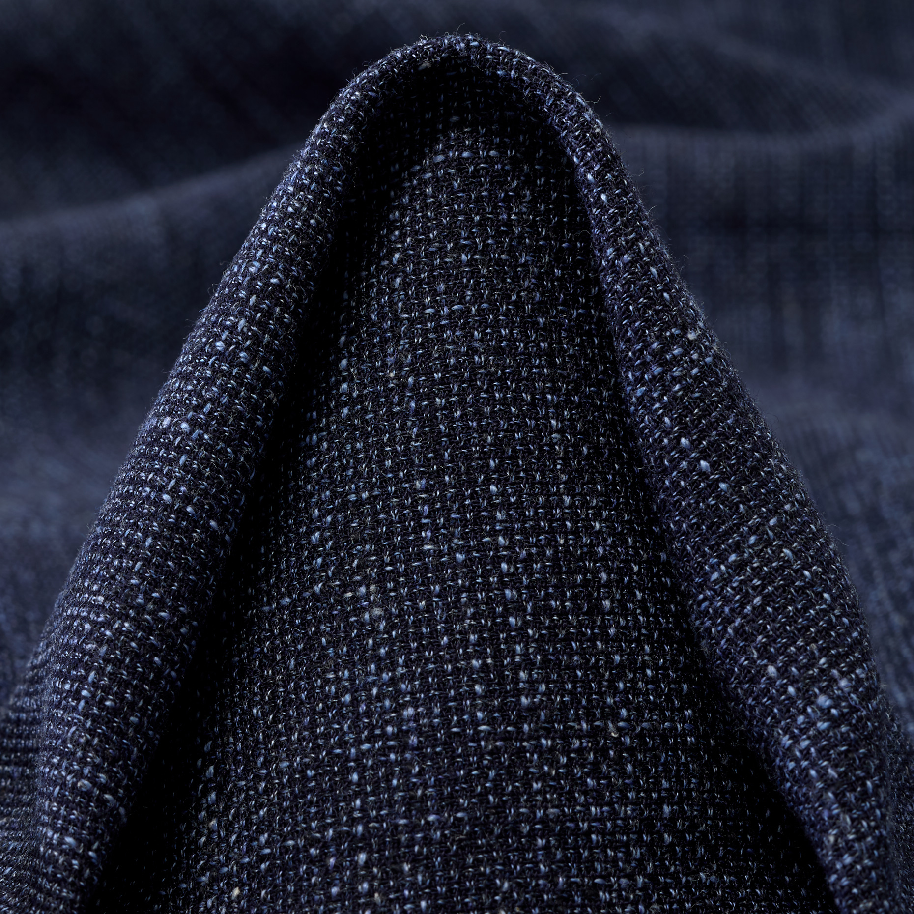 VIRGIN WOOL, LINEN BLEND, MELANGE, CROWN BLUE (F000047937)