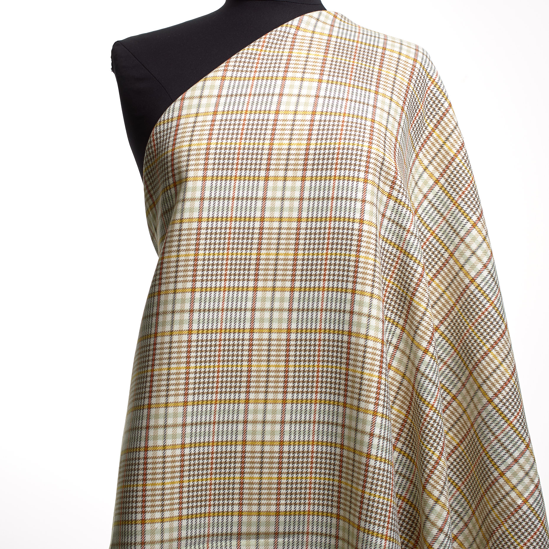 DOUBLE, COTTON, CHECK, IVORY&SAND (F000038747) - Mannequin