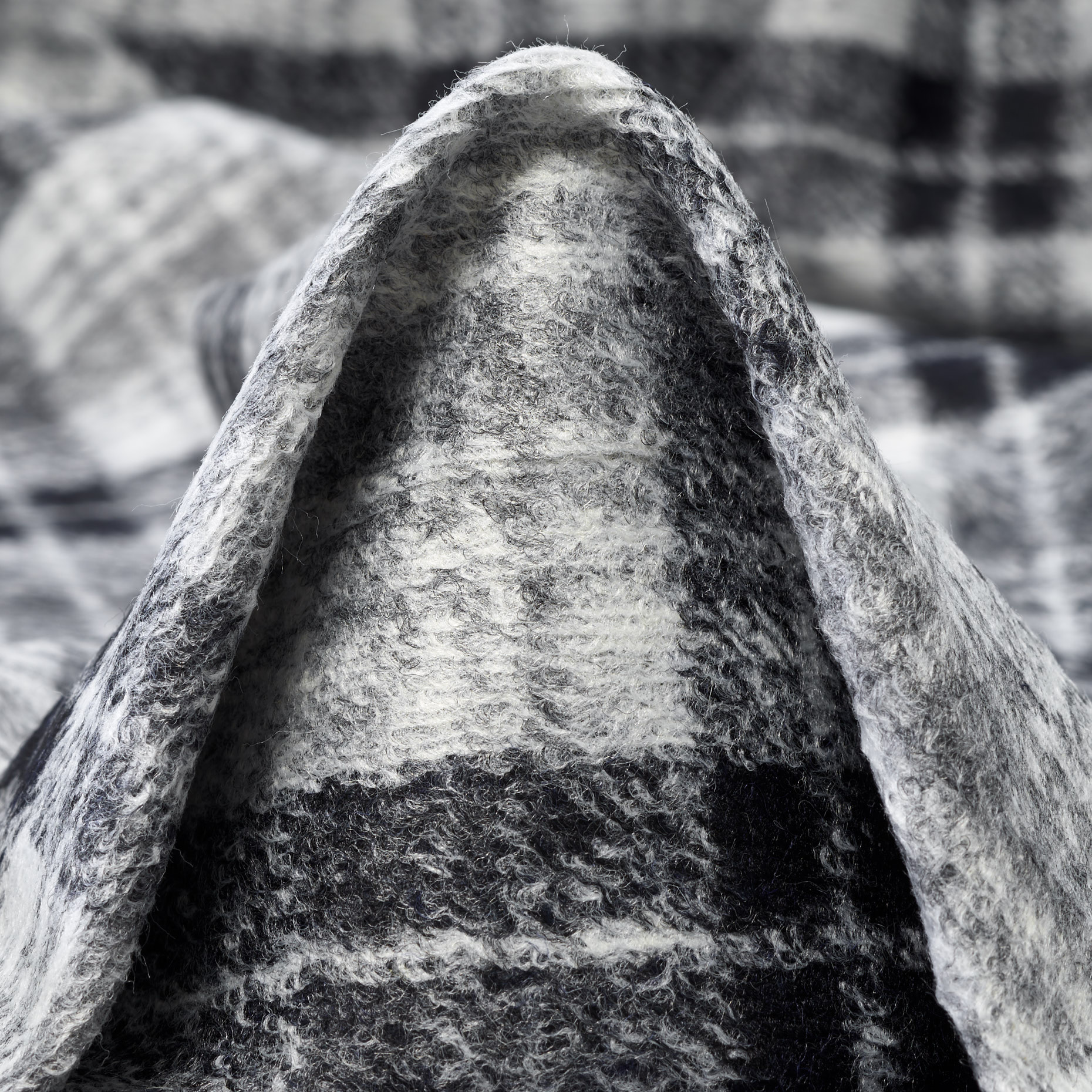 JERSEY, WOOL BLEND, CHECK, RAVEN BLACK&BRILLIANT WHITE