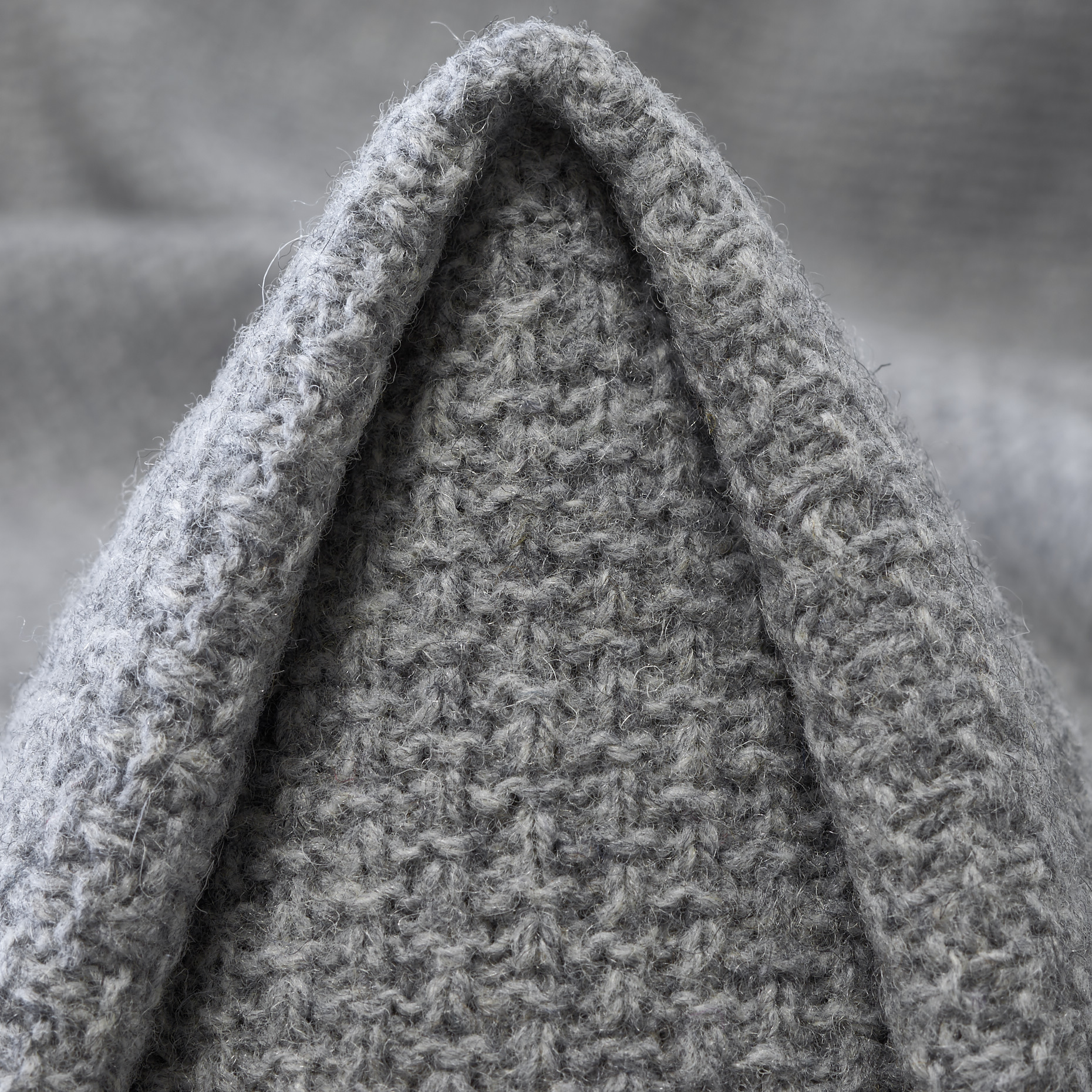 KNIT, WOOL, MICRO STRUCTURE, GHOST GRAY (F000048085)