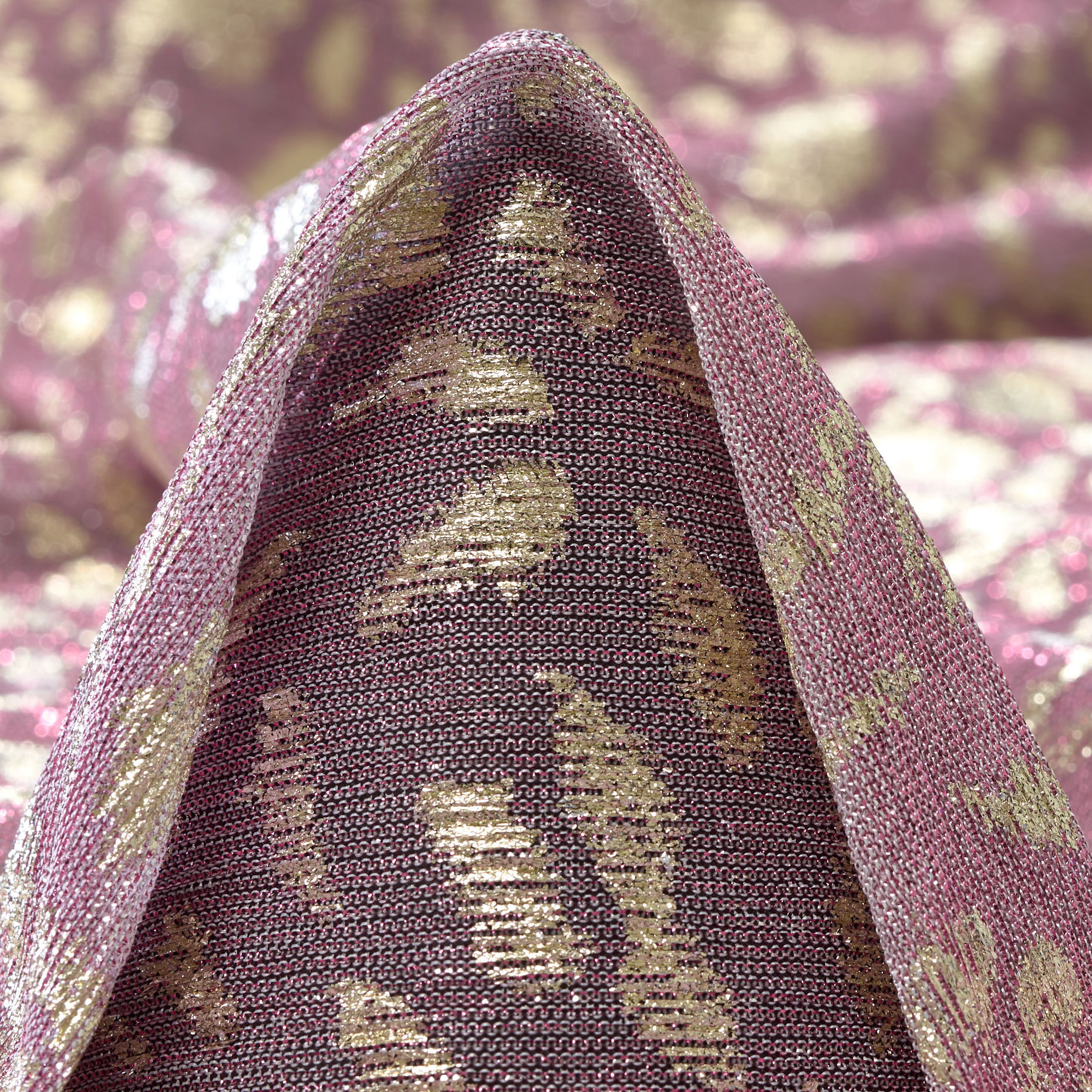 Jersey, Lurex, Przezroczysty, Winsome Orchid&Red Gold (F000048593)