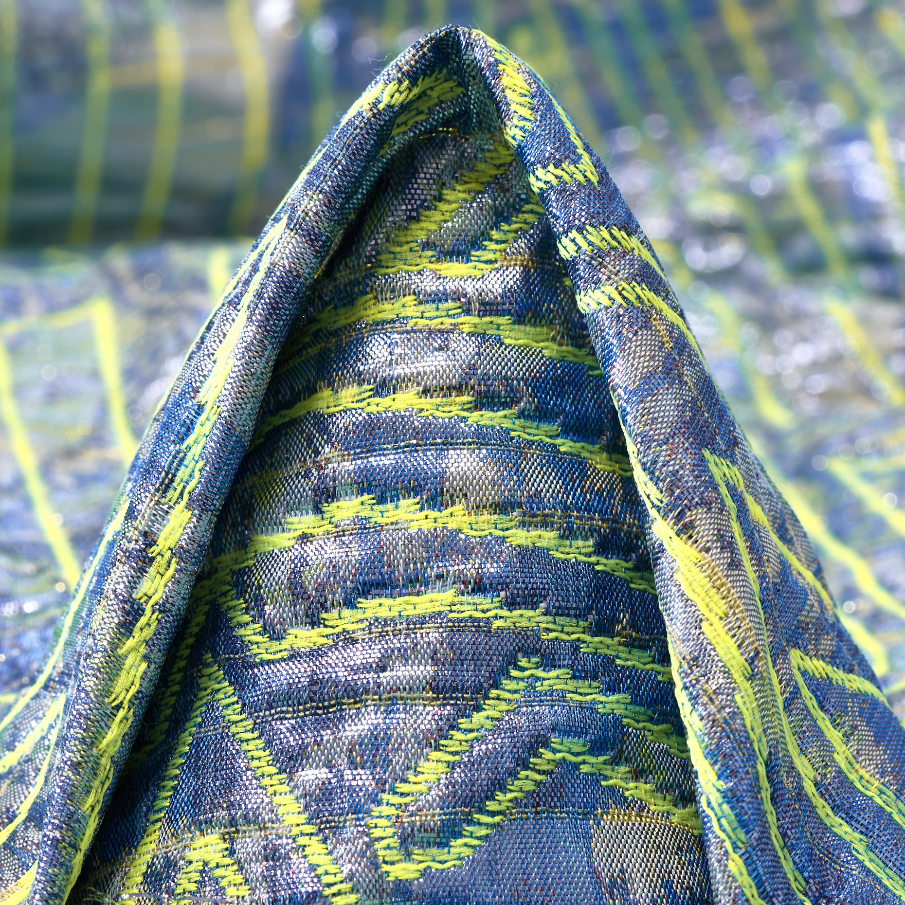 Jacquard, Algodón, Metallic, Silver&Acid Lime (F000045425)