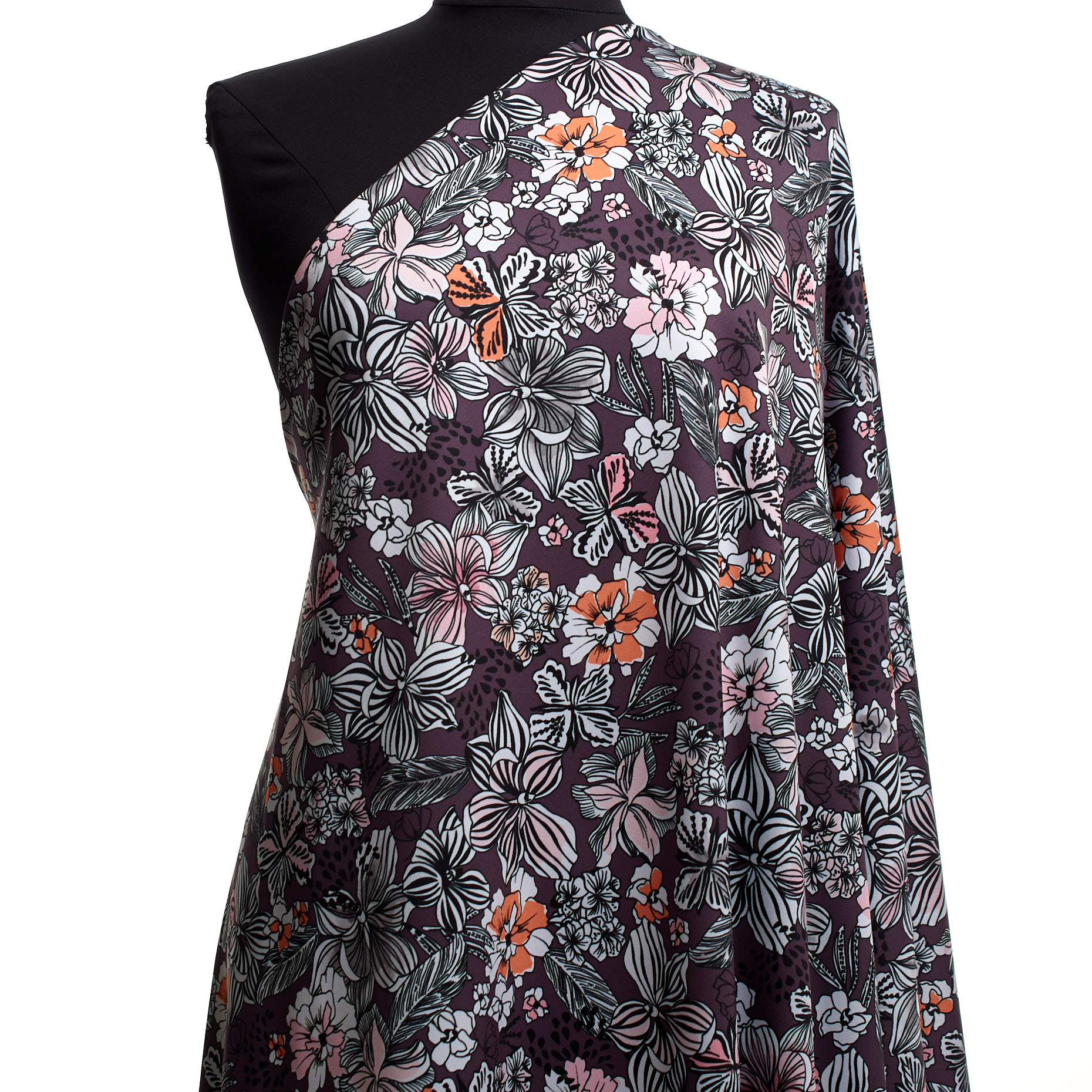 Techno Jersey, Polyamide, Imprimé, Plum&Dusty Orange (F000042859) - Mannequin