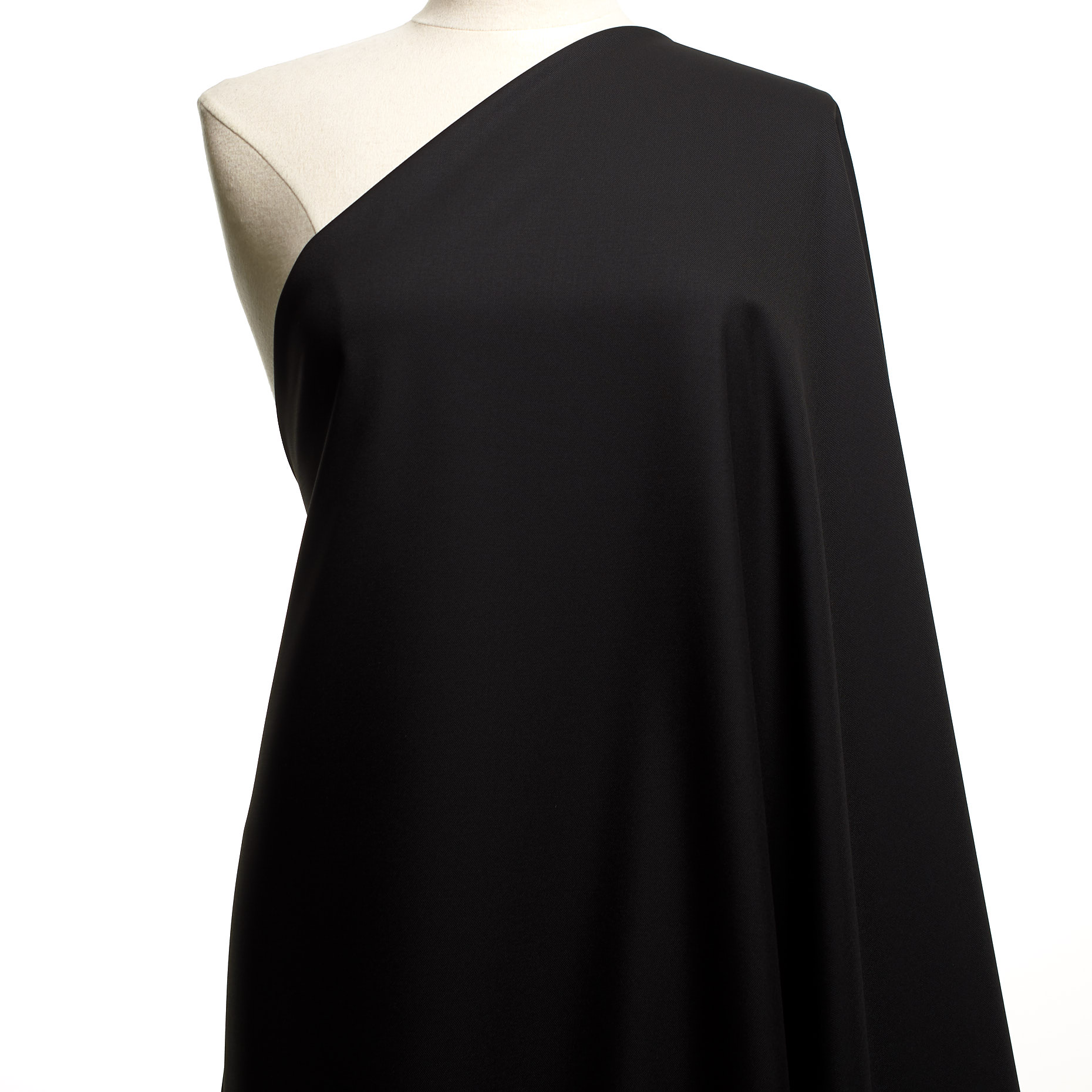 TWILL, VISCOSE BLEND, ELASTIC, RAVEN BLACK (F000038333) - Mannequin