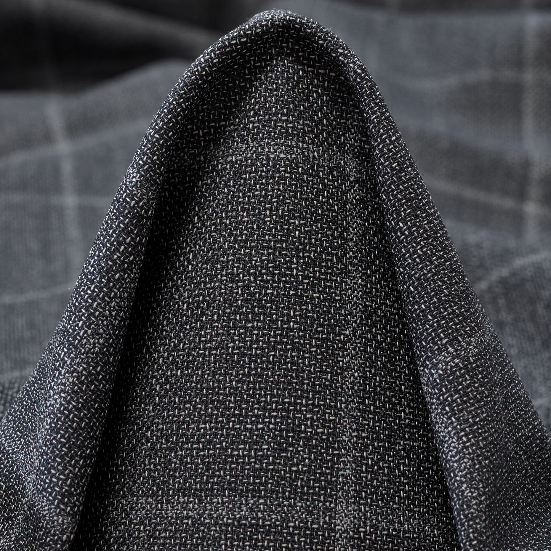 VIRGIN WOOL, CHECK, IRON GATE