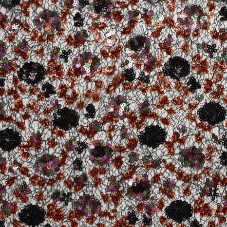 Tüll, Pailletten, Jet Black (F000027947) - Gewebe