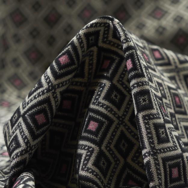 JACQUARD, COTTON ELASTIC, LUREX, IVORY&BONBON (F000028566)