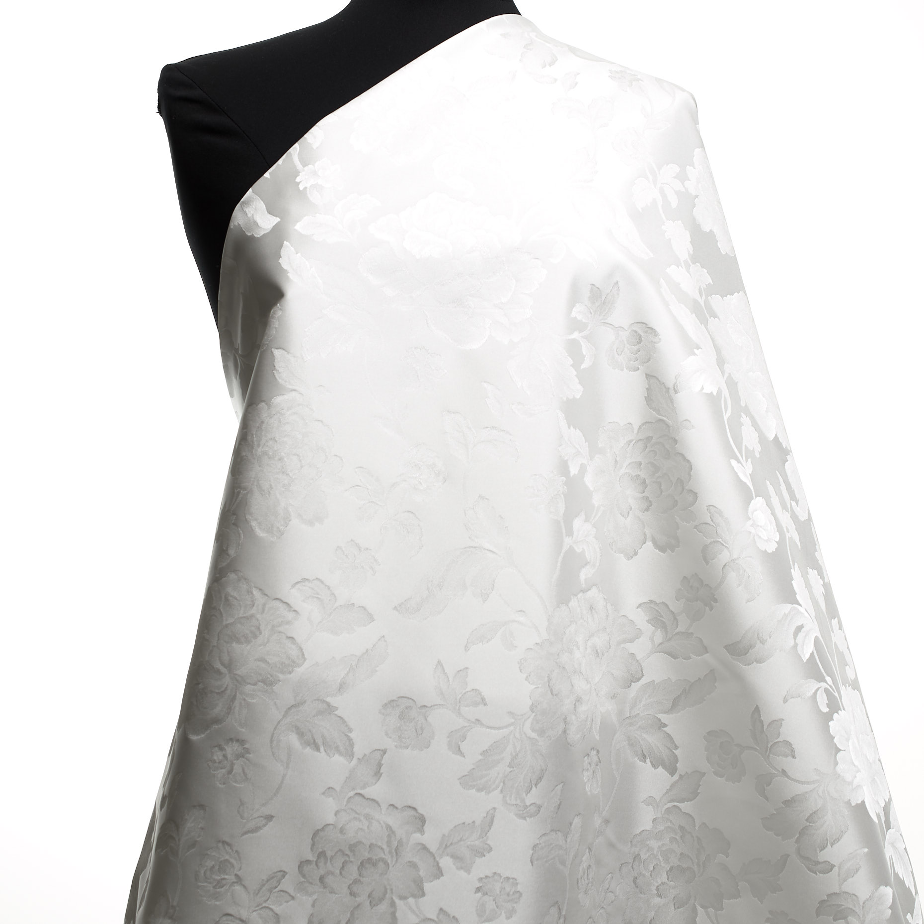 TAFFETA, JACQUARD, FLORAL, SNOW WHITE (B0000059) - Mannequin