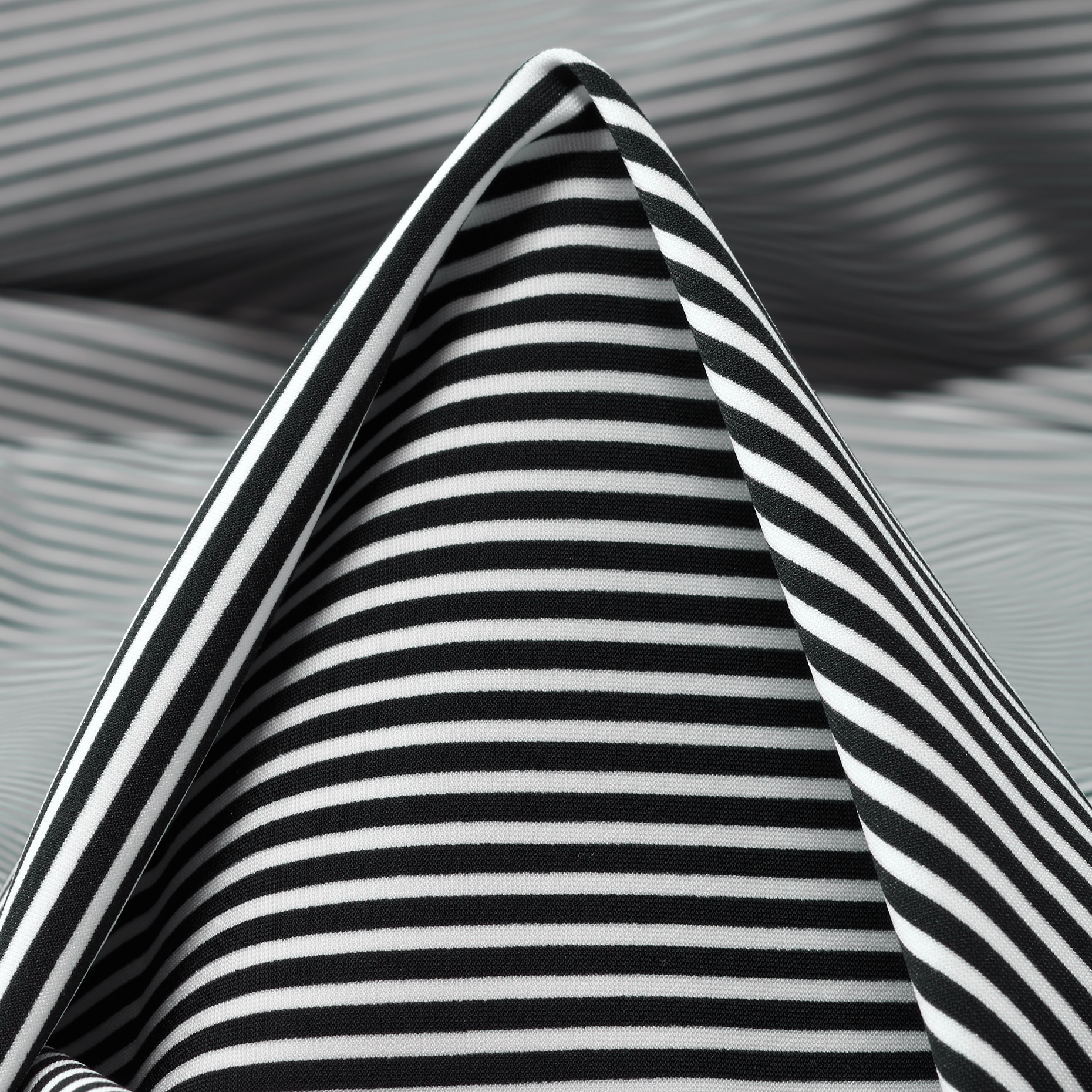 Techno Jersey, Rayas, Alta Elasticidad, Raven Black&Brilliant White (F000041516)