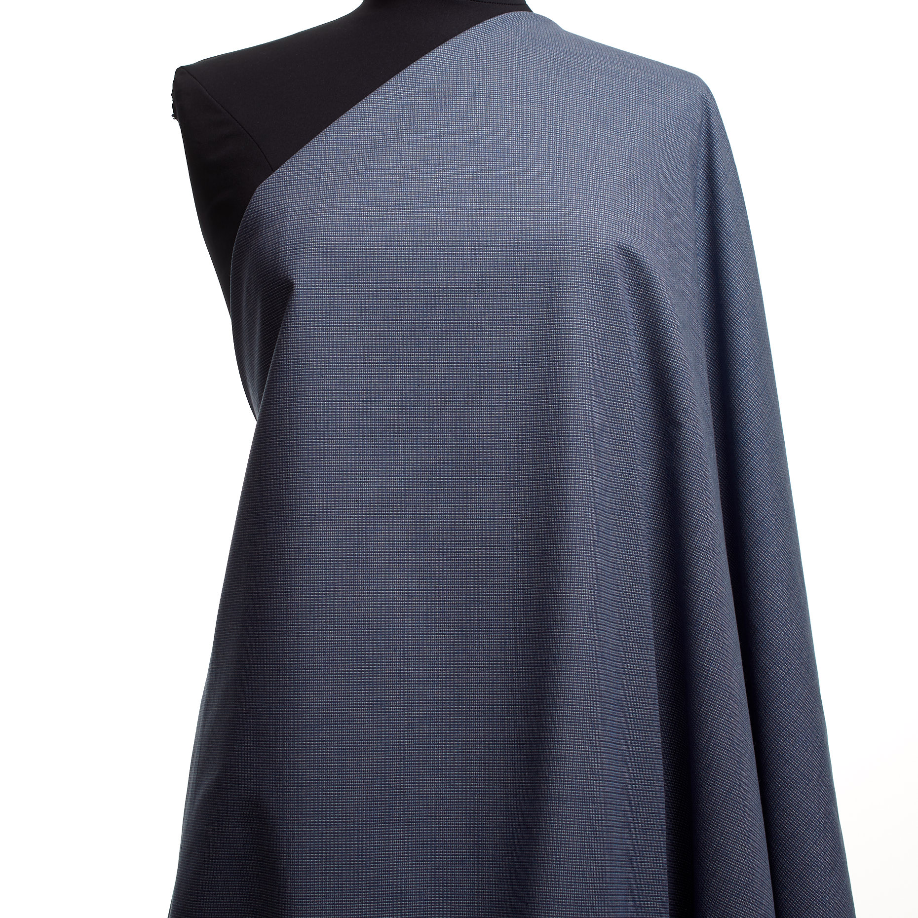 COTTON, ELASTIC, MICRO DESIGN, DENIM BLUE (F000042220) - Mannequin