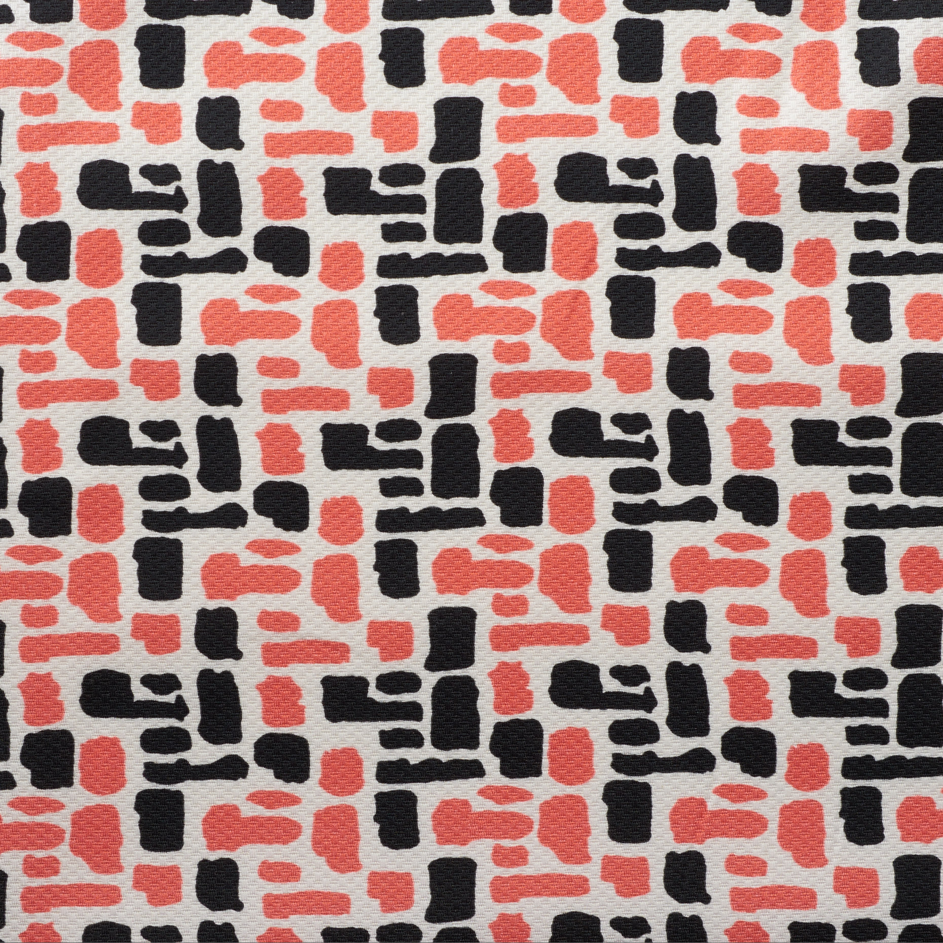 Algodón, Estampado, Elástico, Brilliant White&Burnt Coral (F000025714) - Tejido
