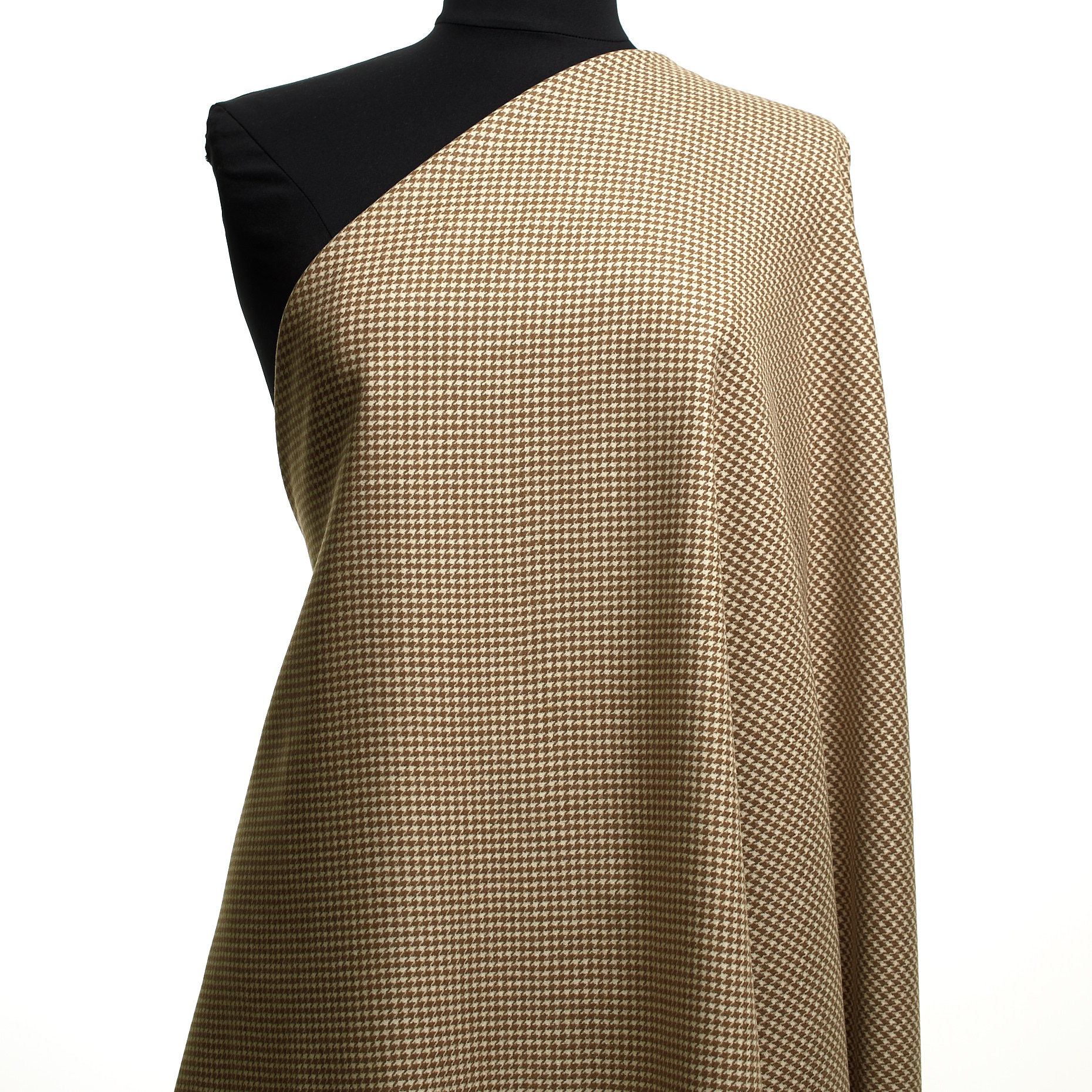 WOOL, LYOCELL, HOUNDSTOOTH, TOBACCO BROWN (F000047865) - Mannequin
