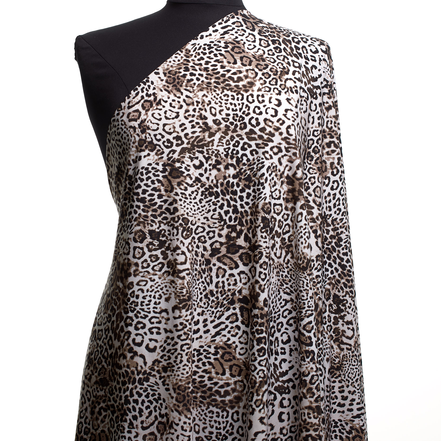 Techno Jersey, Animales, Alta Elasticidad, Snow White&Black Olive (F000041446) - Maniquí