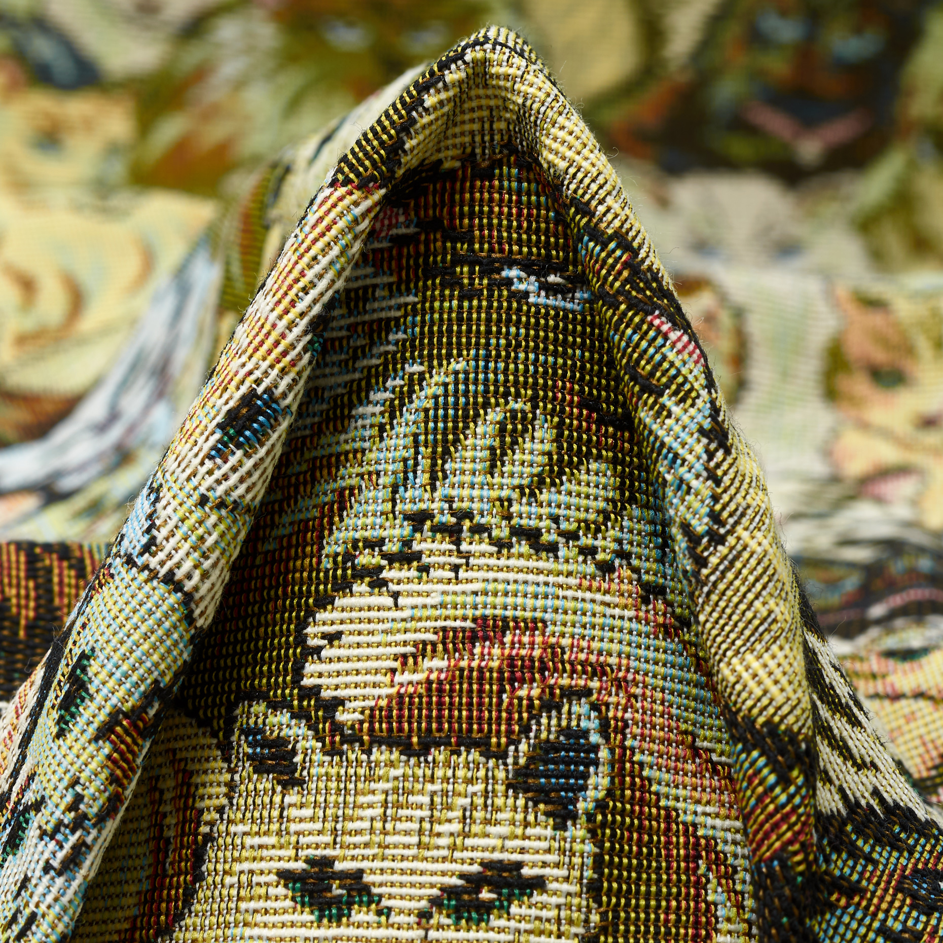 JACQUARD, COTTON, OLIVE GRAY&SEA MIST